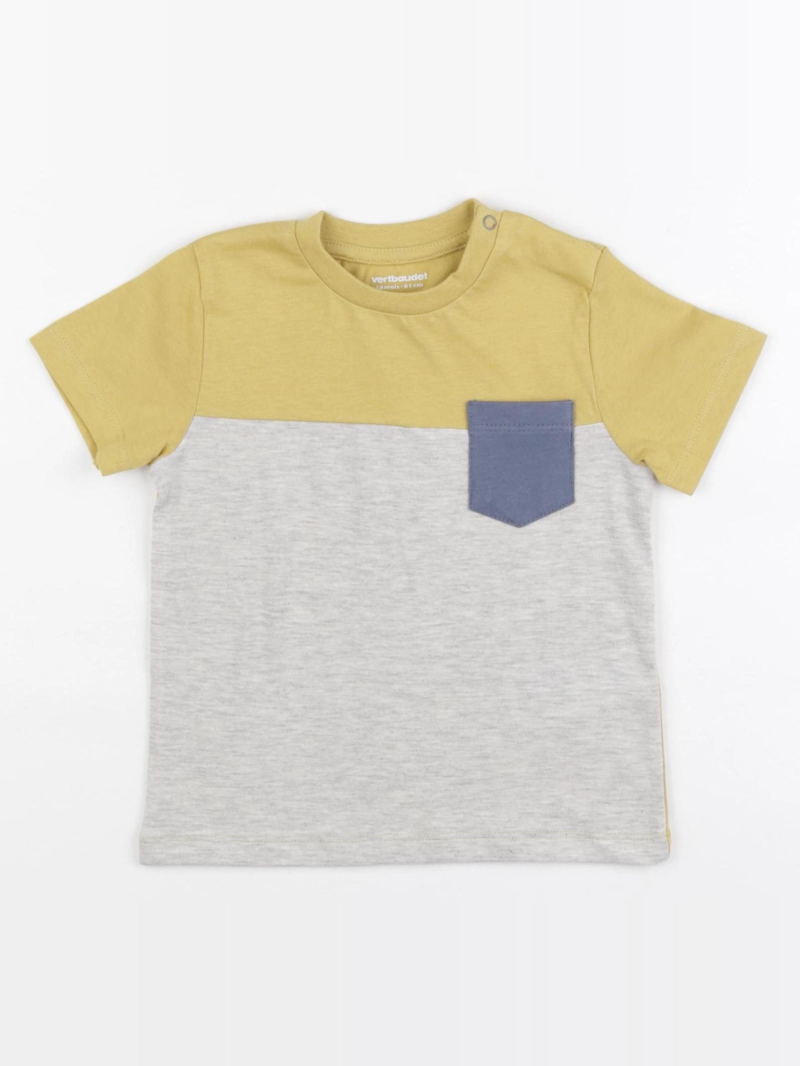 Vertbaudet - tee-shirt gris, jaune - 18 mois