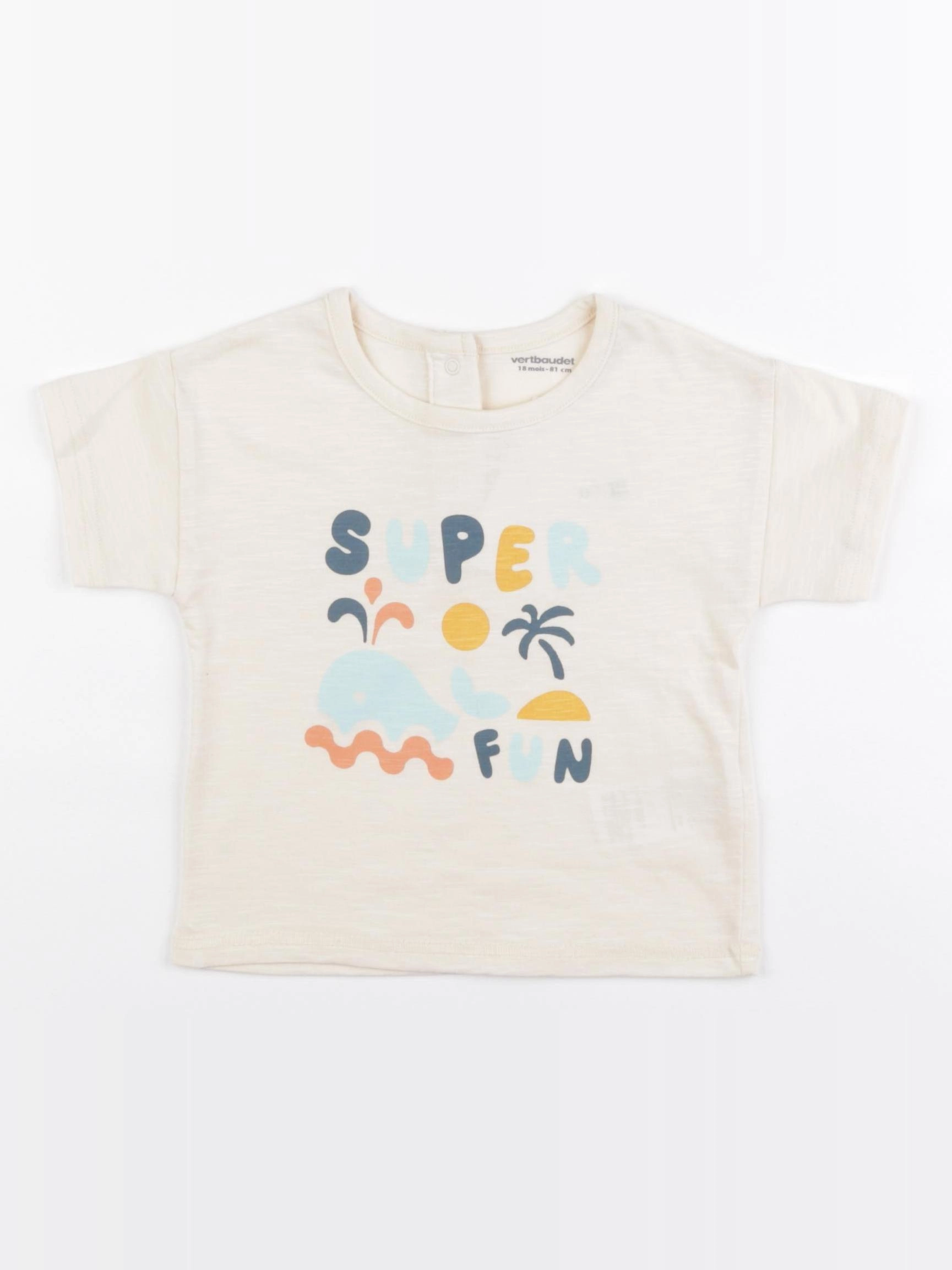 Vertbaudet - tee-shirt beige - 18 mois