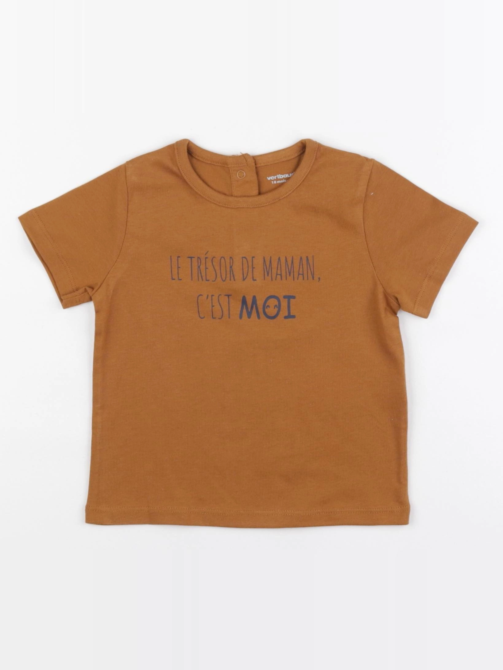 Vertbaudet - tee-shirt marron - 18 mois