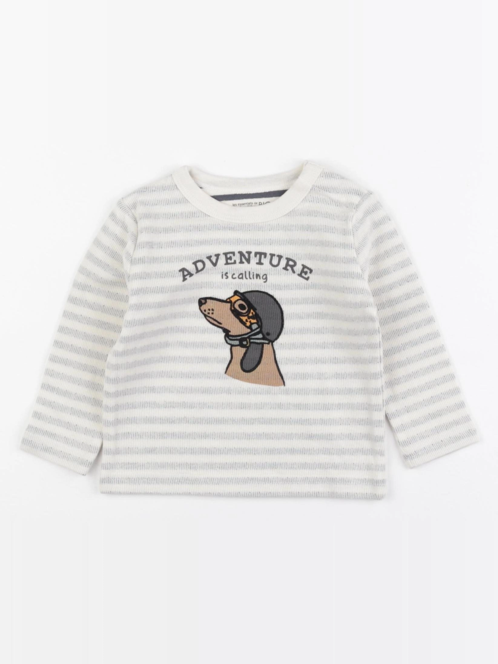 Boutchou - tee-shirt beige, gris - 9 mois