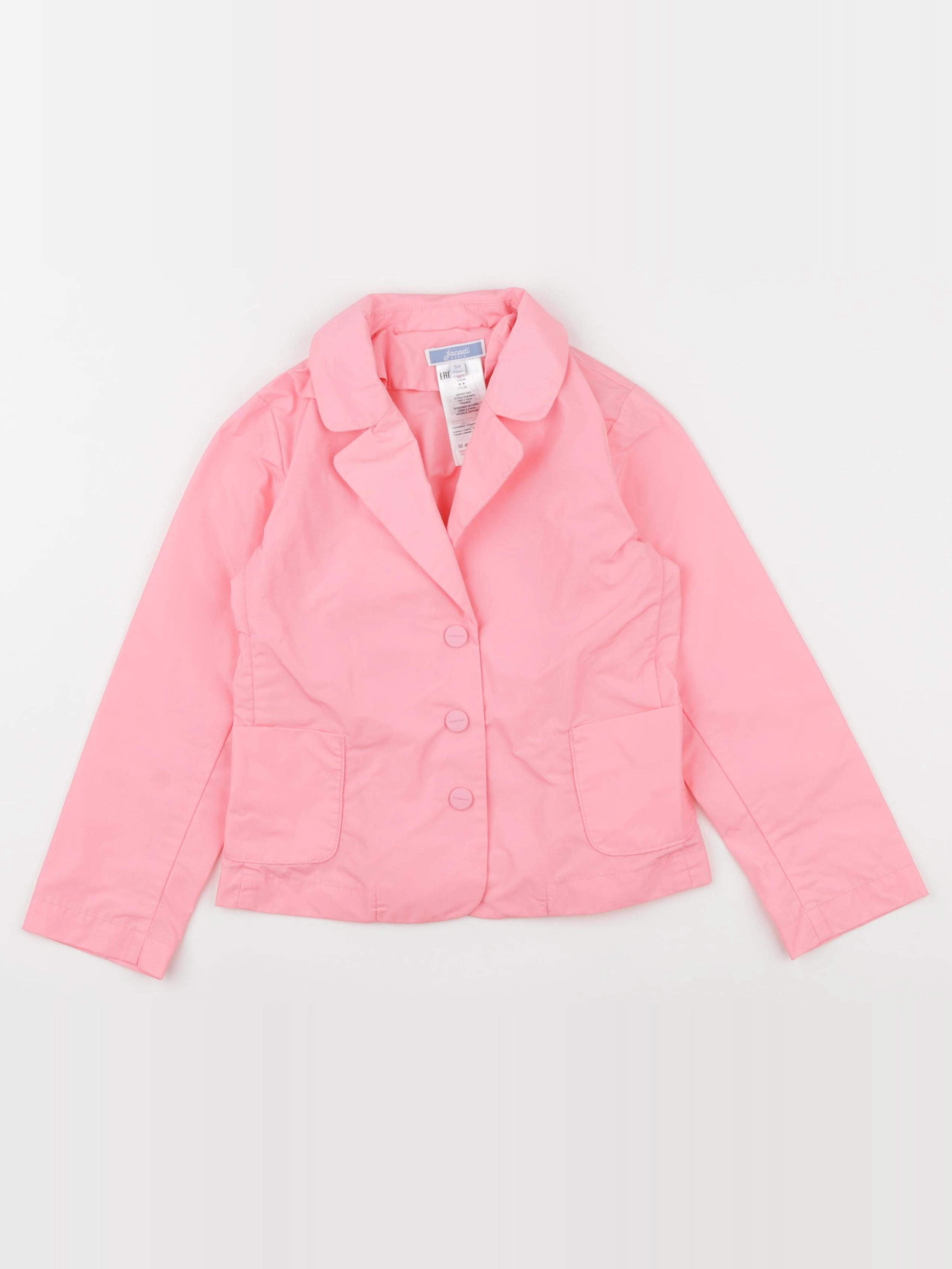 Jacadi - veste imperméable rose fluo - 5 ans