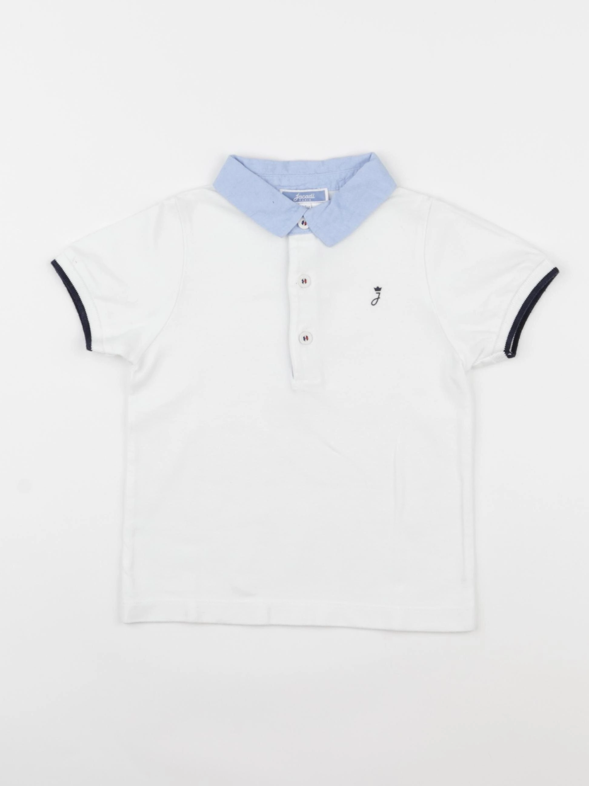 Jacadi - polo bleu, blanc - 24 mois