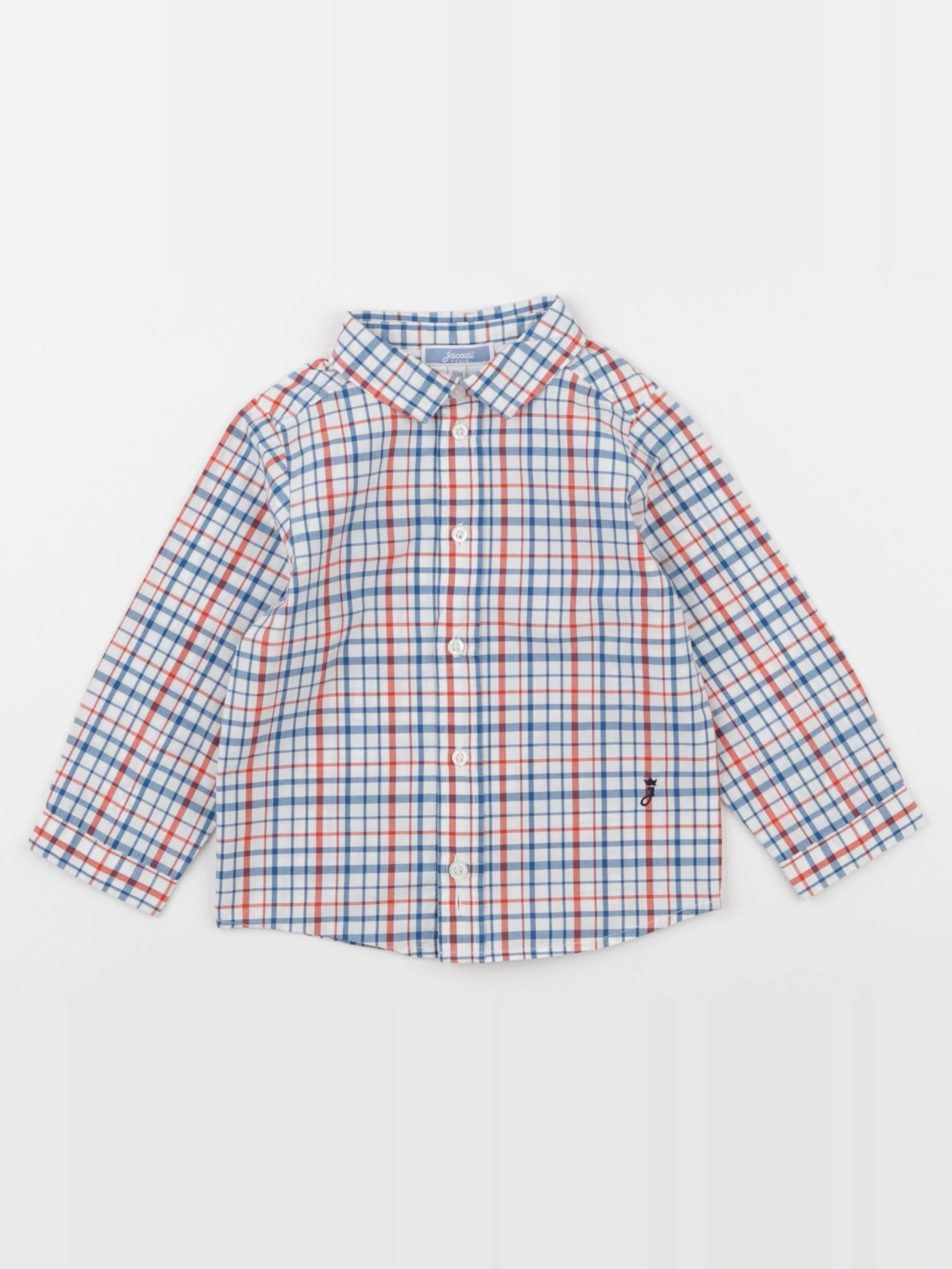 Jacadi - chemise blanc, bleu, orange - 18 mois