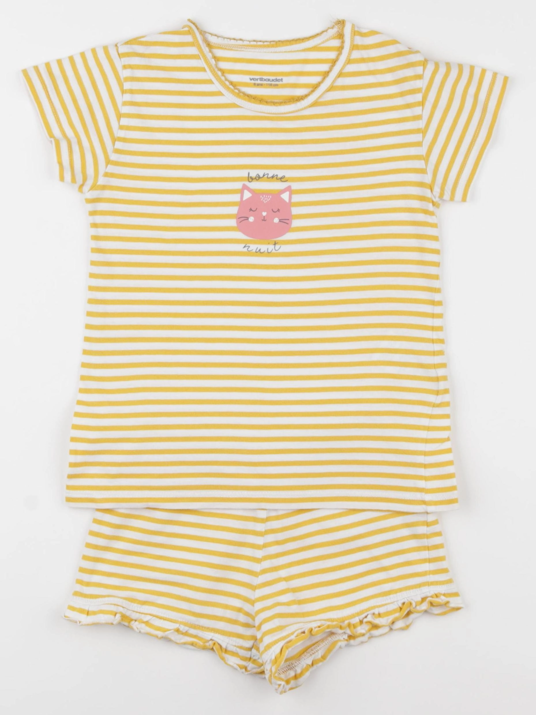 Vertbaudet - pyjama coton jaune - 6 ans