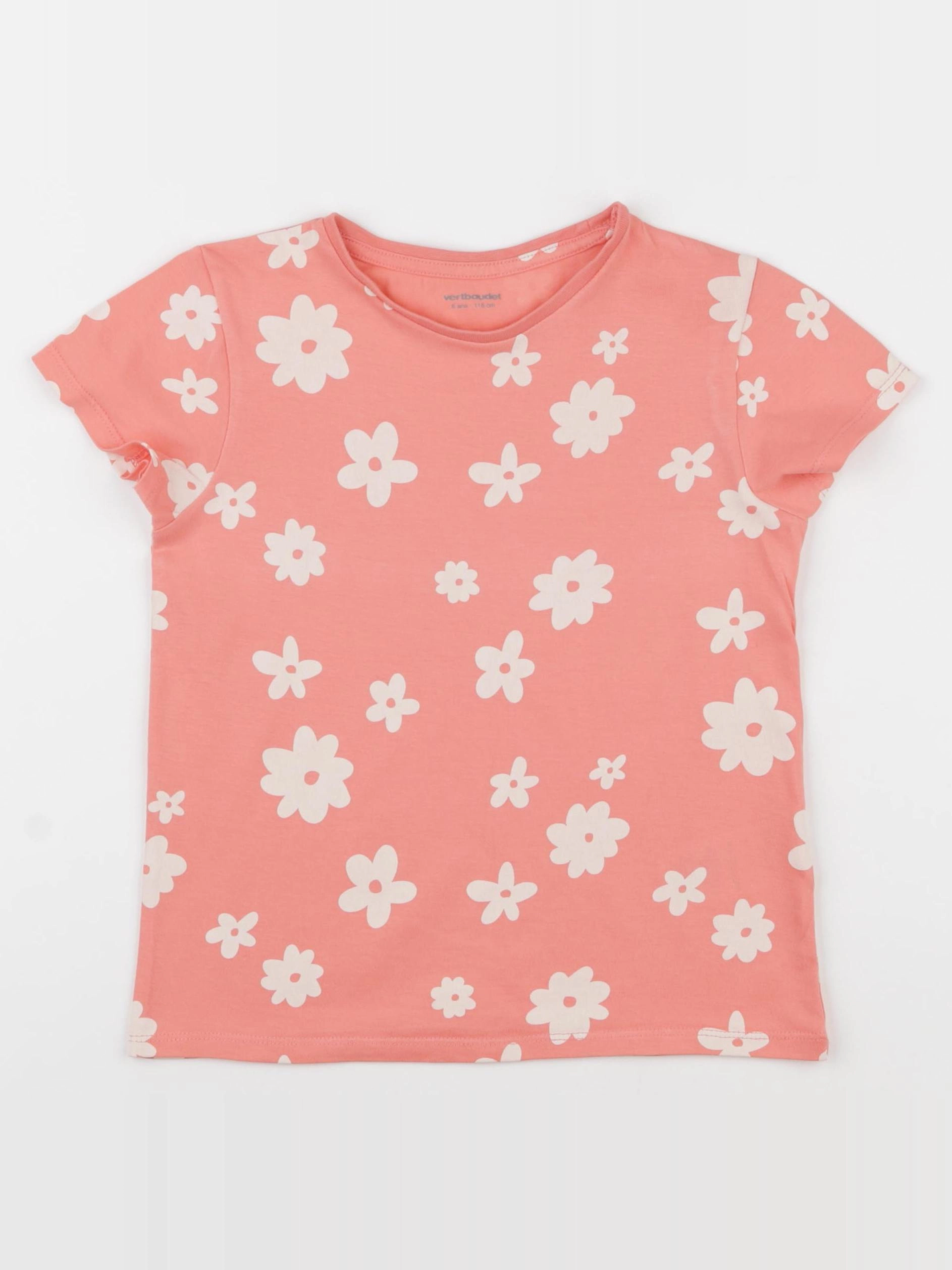 Vertbaudet - tee-shirt orange - 6 ans