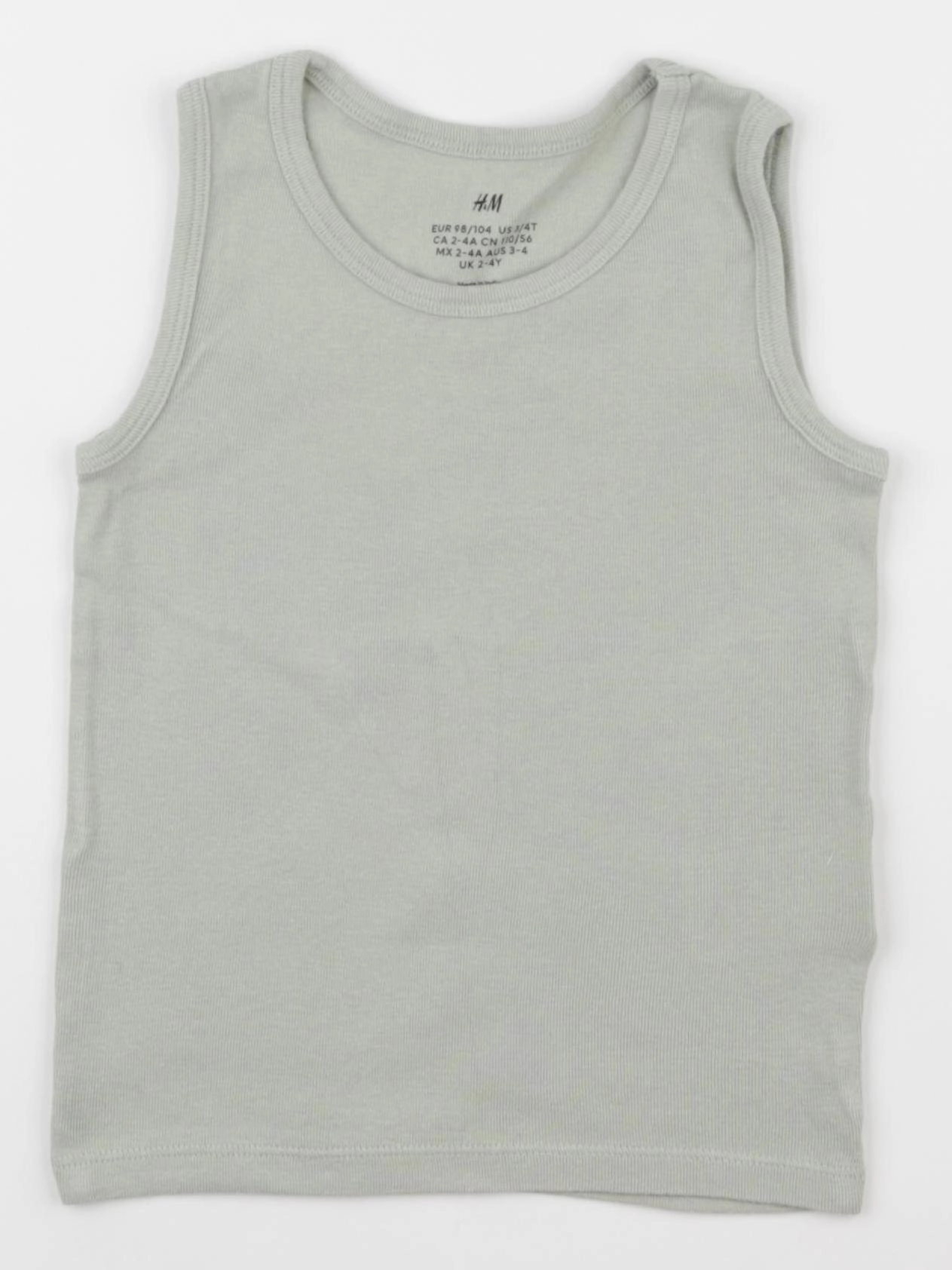 H&M - débardeur vert - 2/4 ans