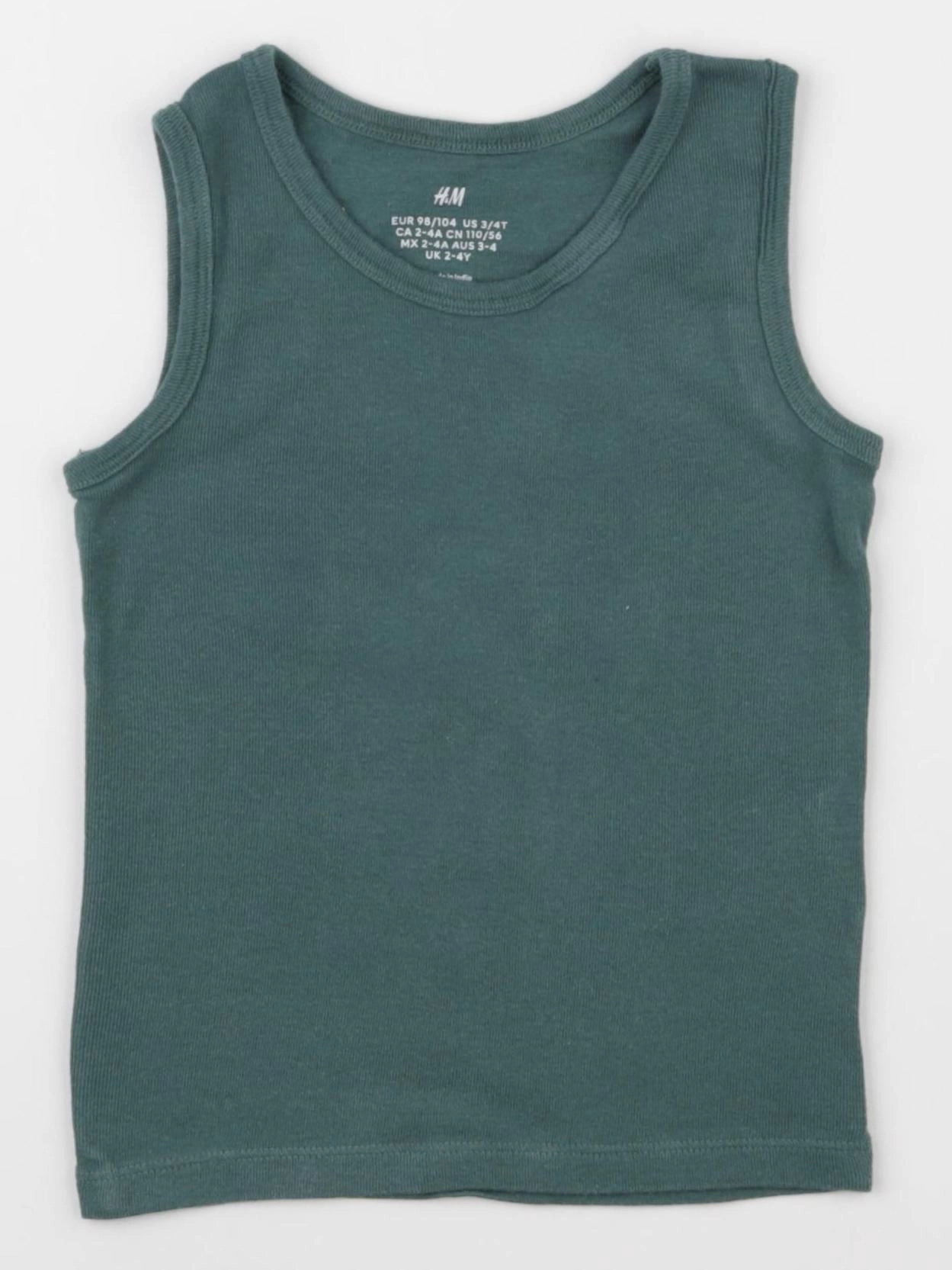 H&M - débardeur vert - 2/4 ans