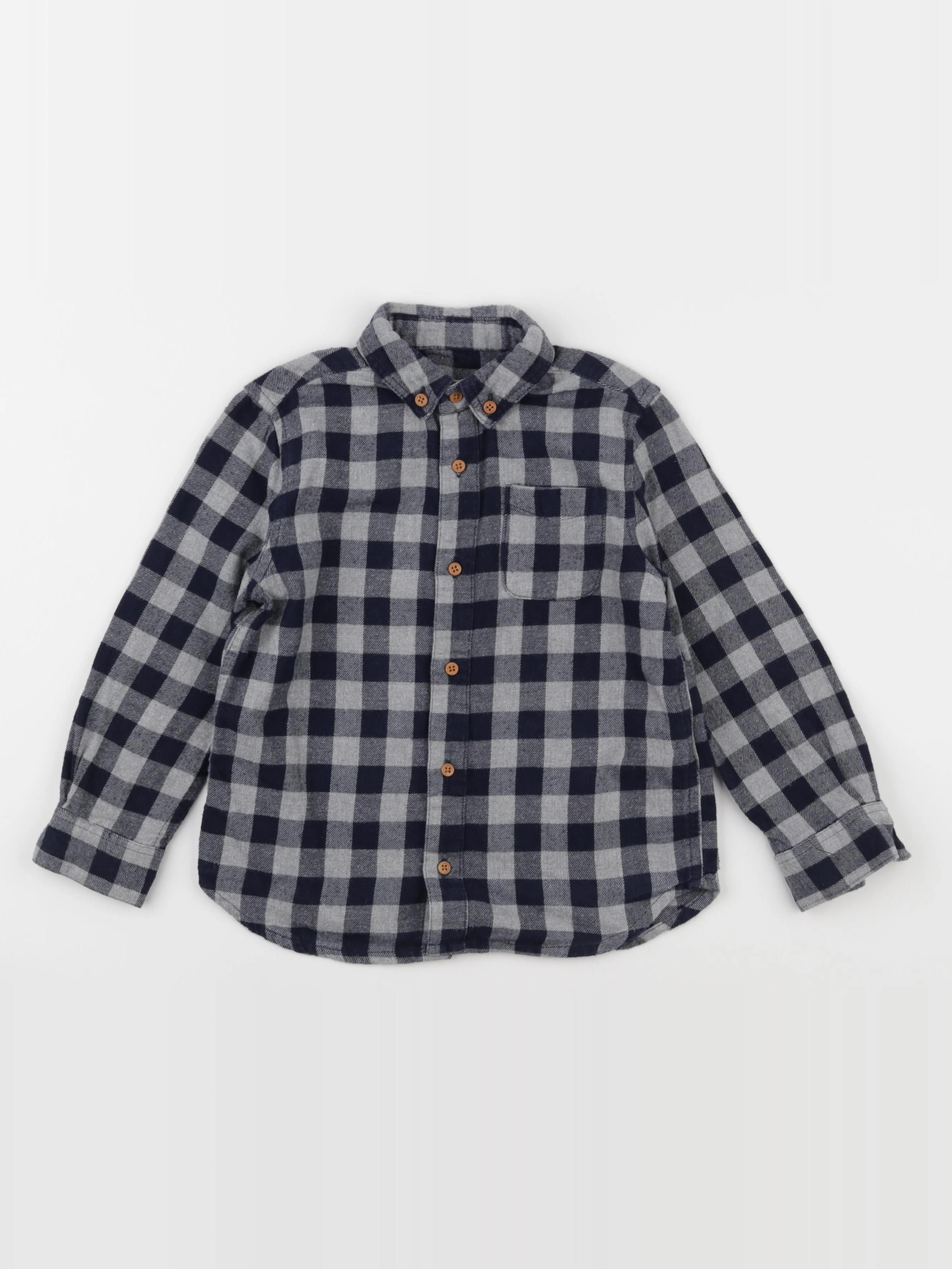 Monoprix - chemise bleu, gris - 4 ans