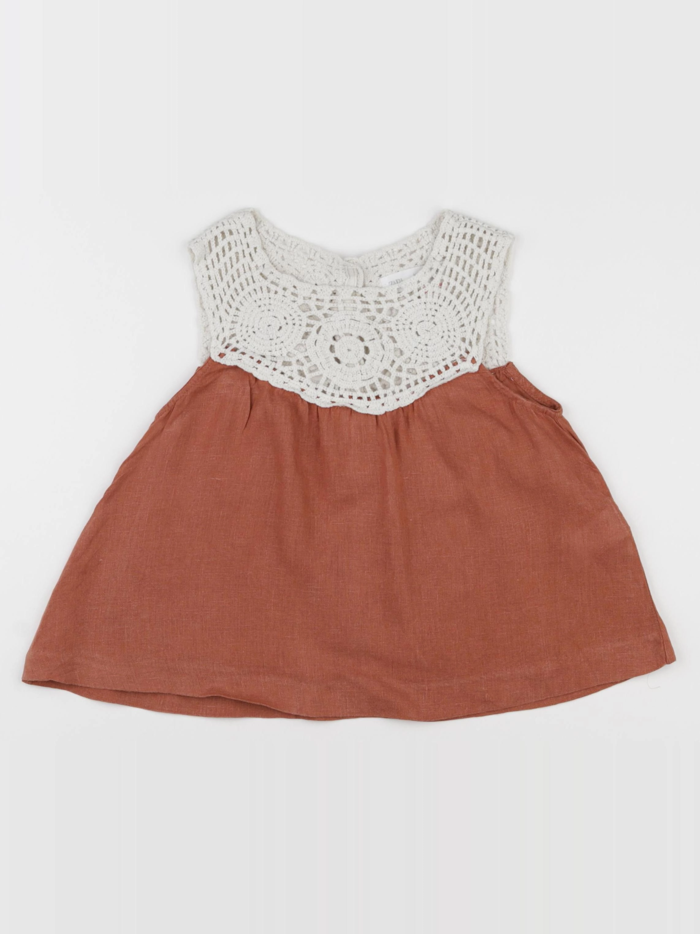 Zara - blouse marron, beige - 4/5 ans