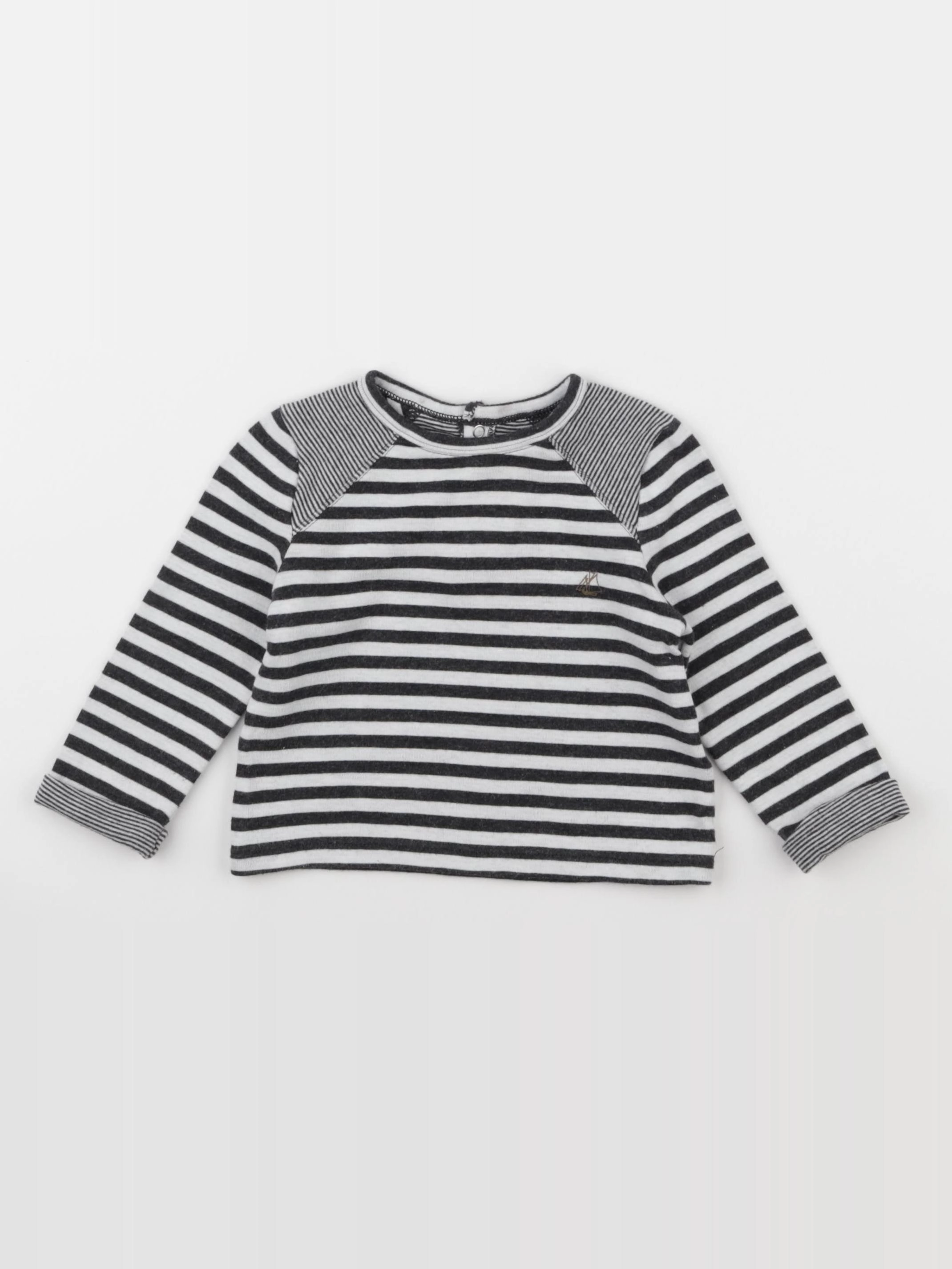 Petit Bateau - tee-shirt beige, gris - 12 mois