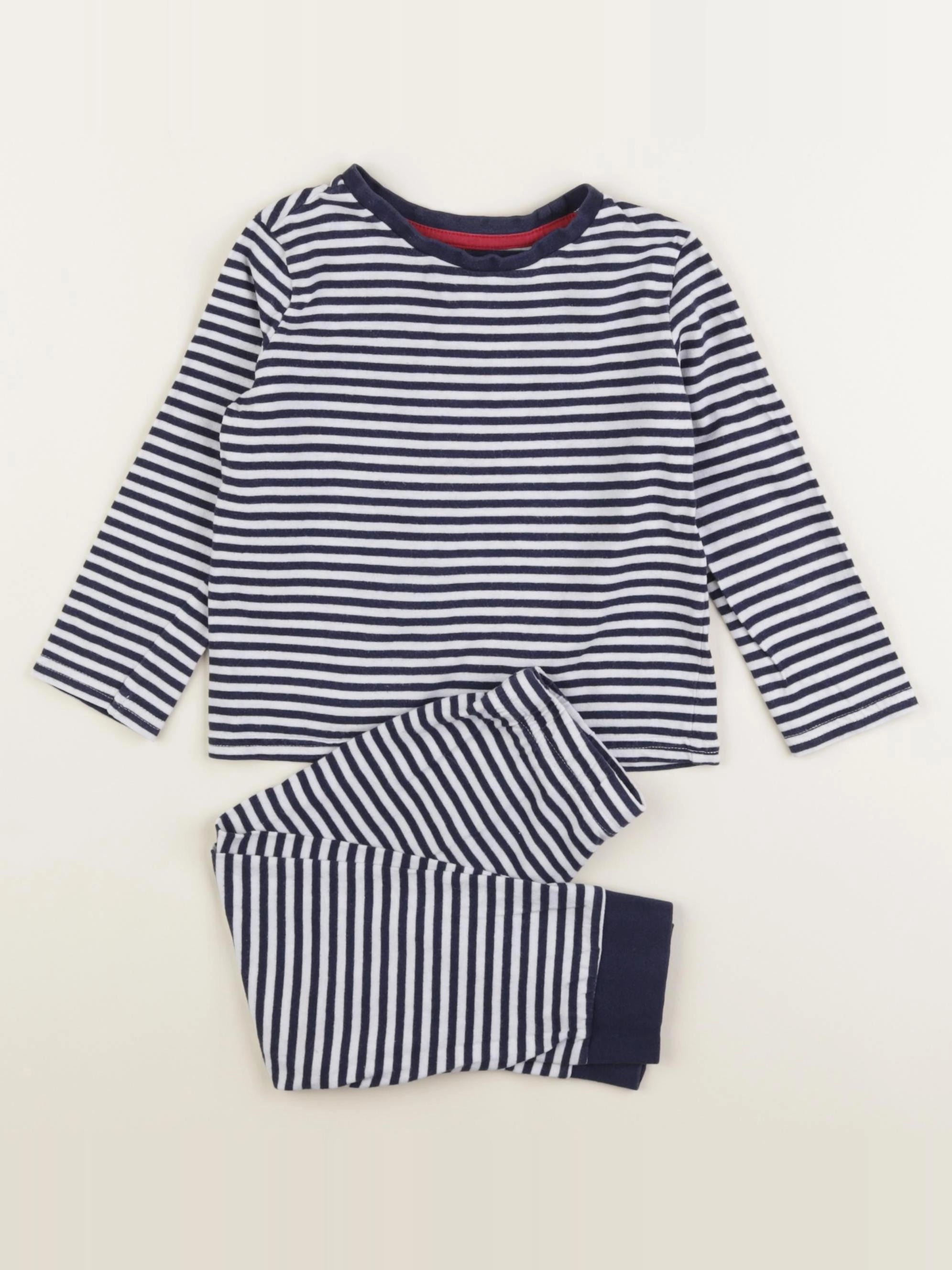 Vertbaudet - pyjama coton bleu, blanc - 3 ans