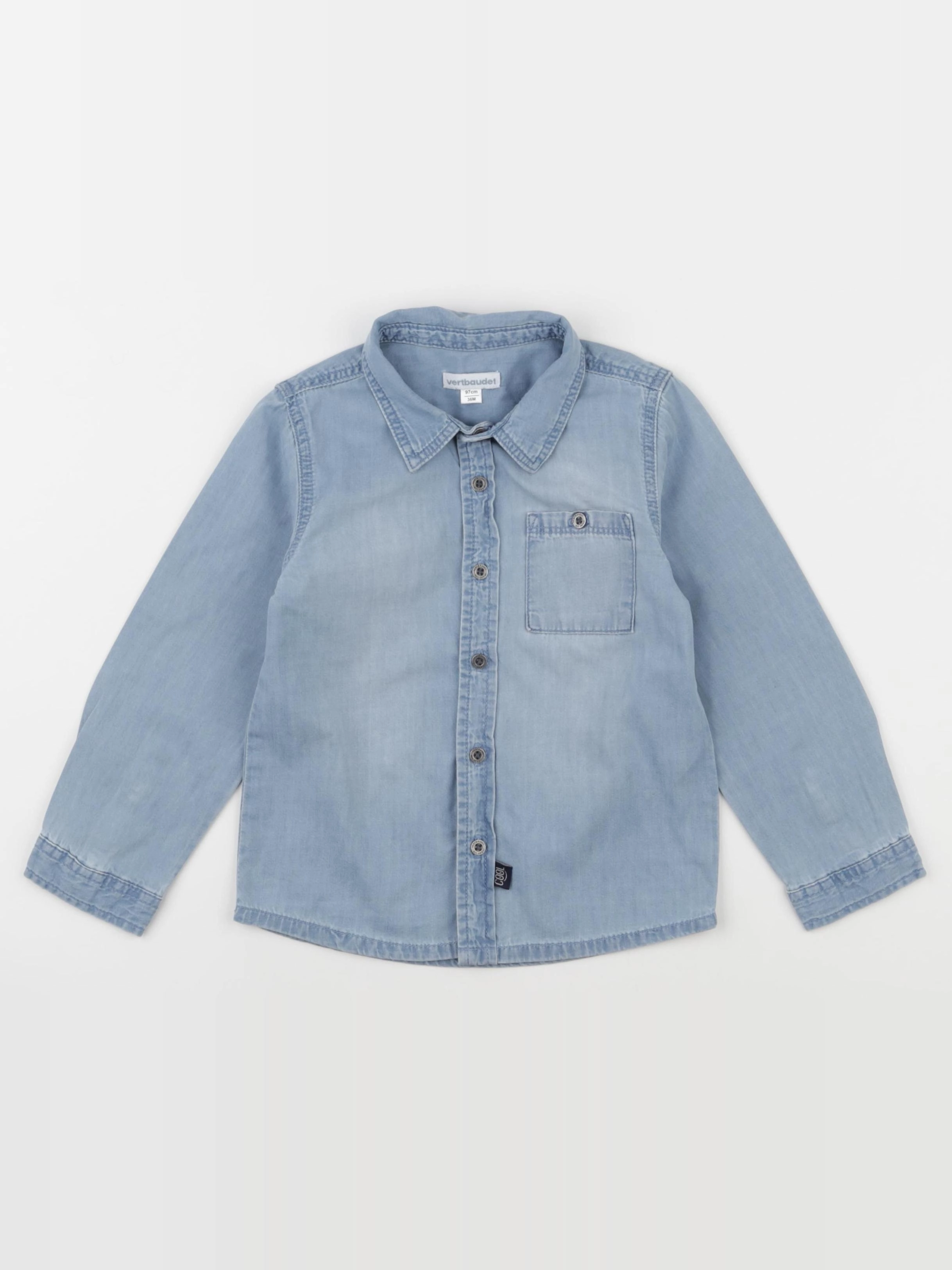 Vertbaudet - chemise bleu - 36 mois
