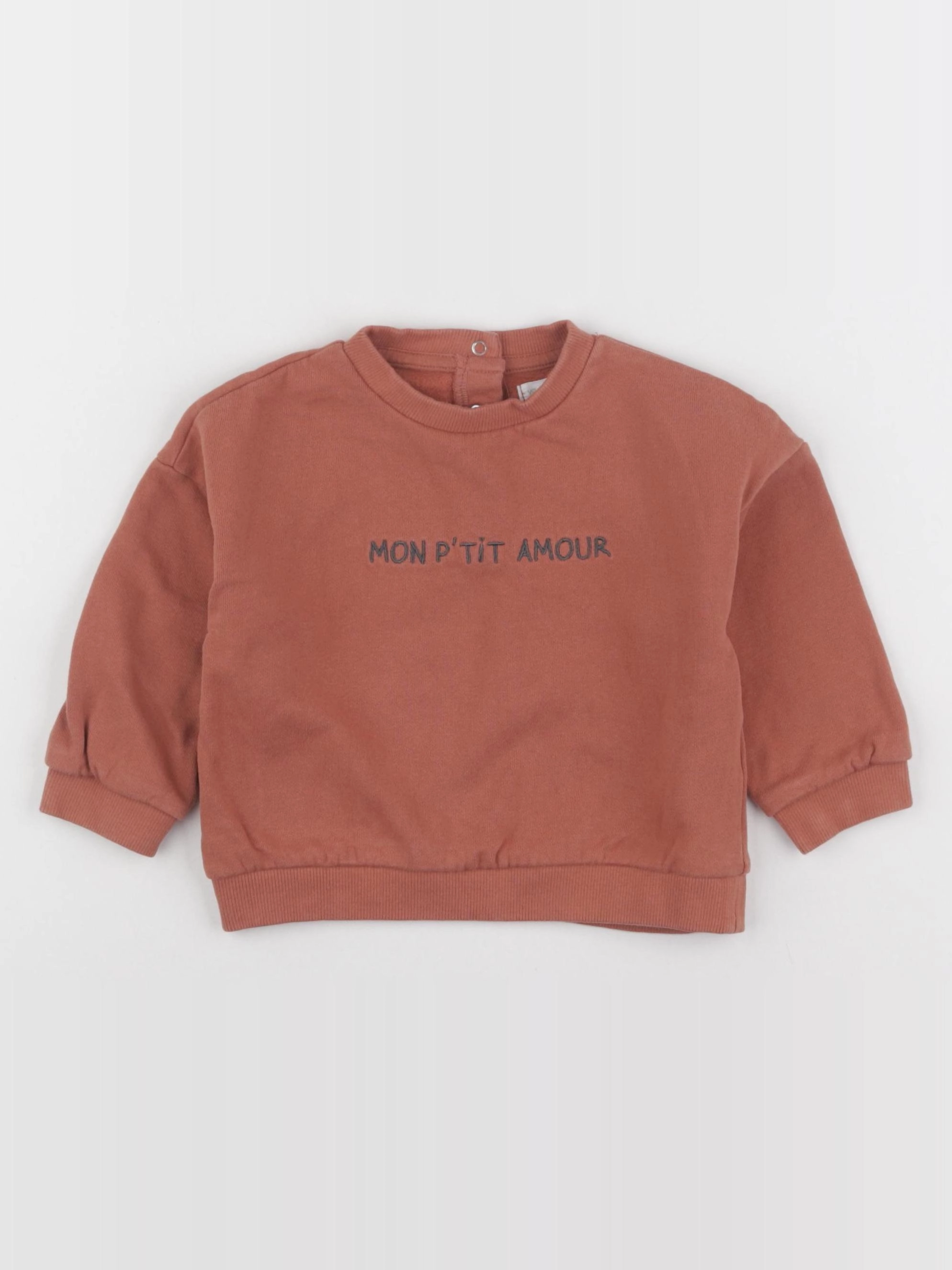 Vertbaudet - sweat marron - 18 mois