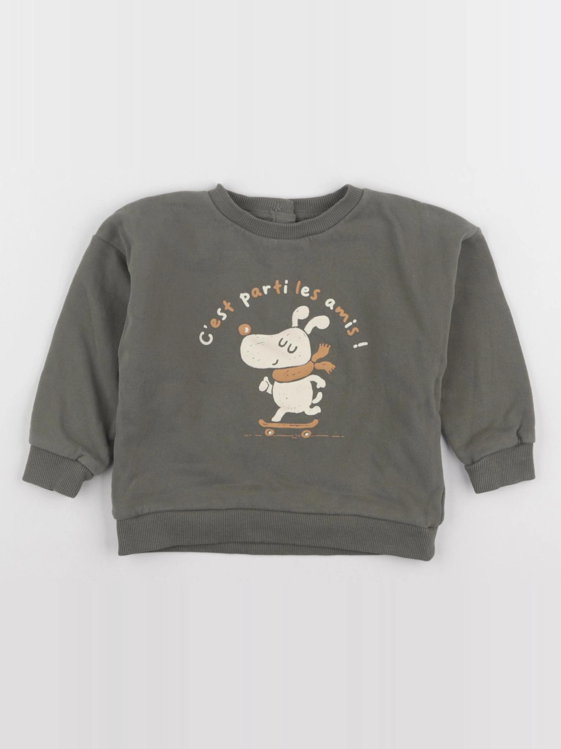 Vertbaudet - sweat vert - 24 mois