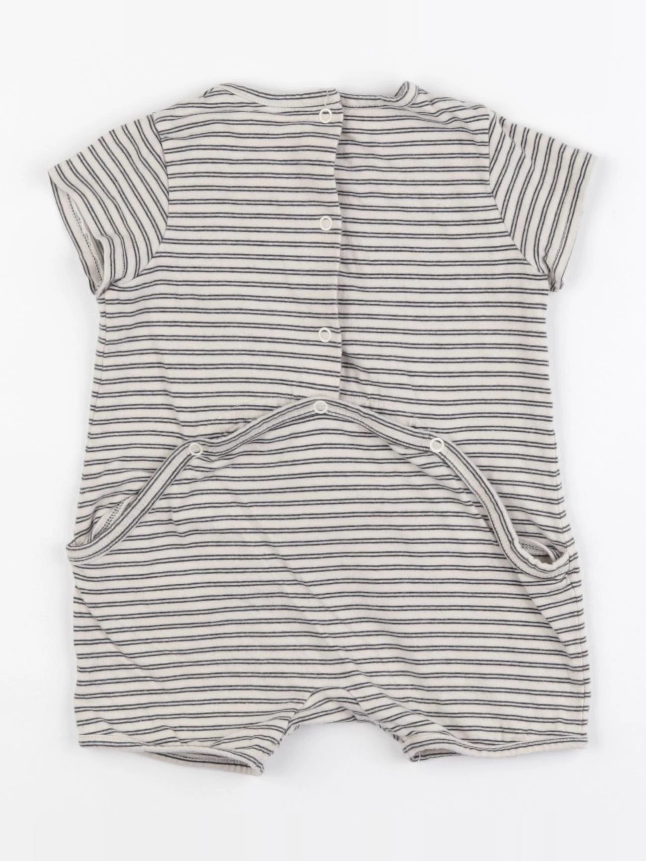 Vertbaudet - pyjama coton beige, noir - 9 mois