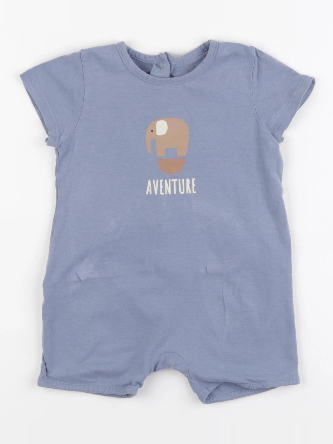 Vertbaudet - pyjama coton bleu - 9 mois