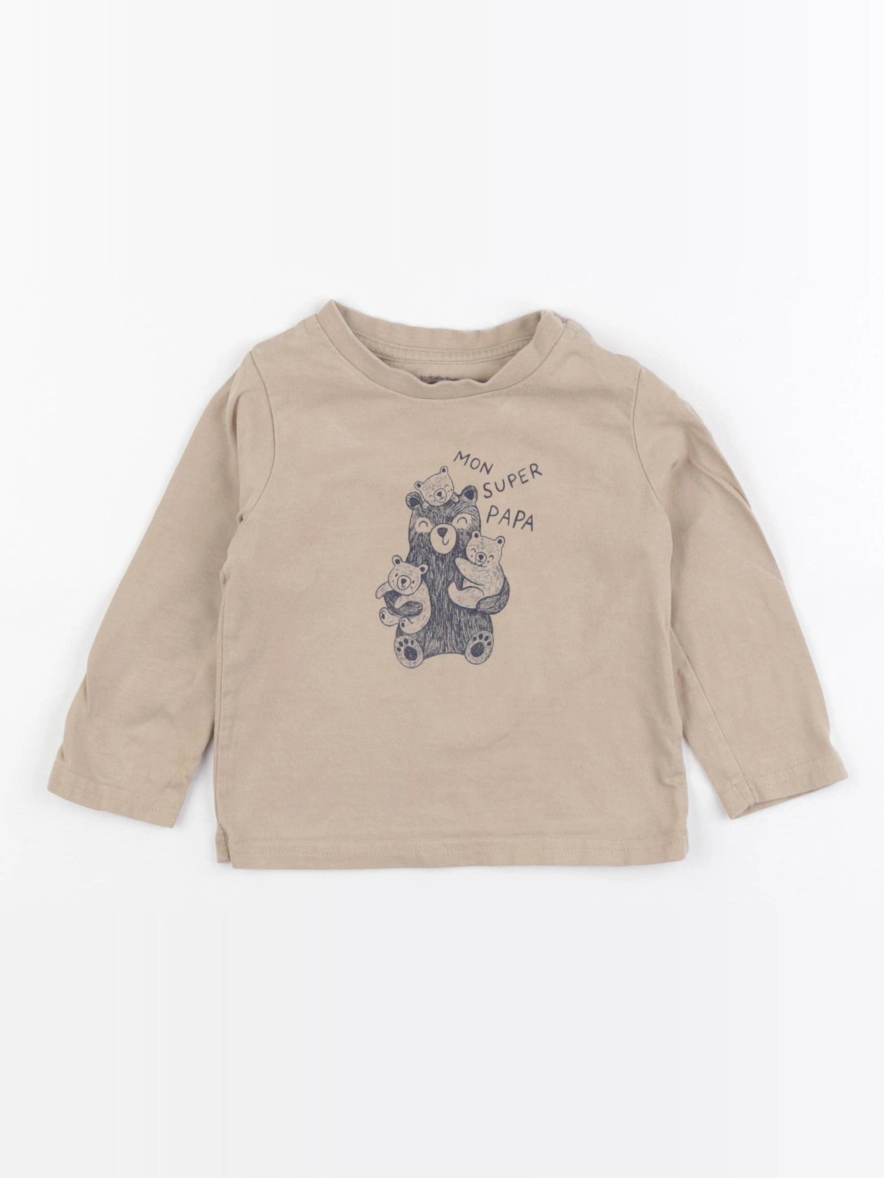 Vertbaudet - tee-shirt marron - 12 mois