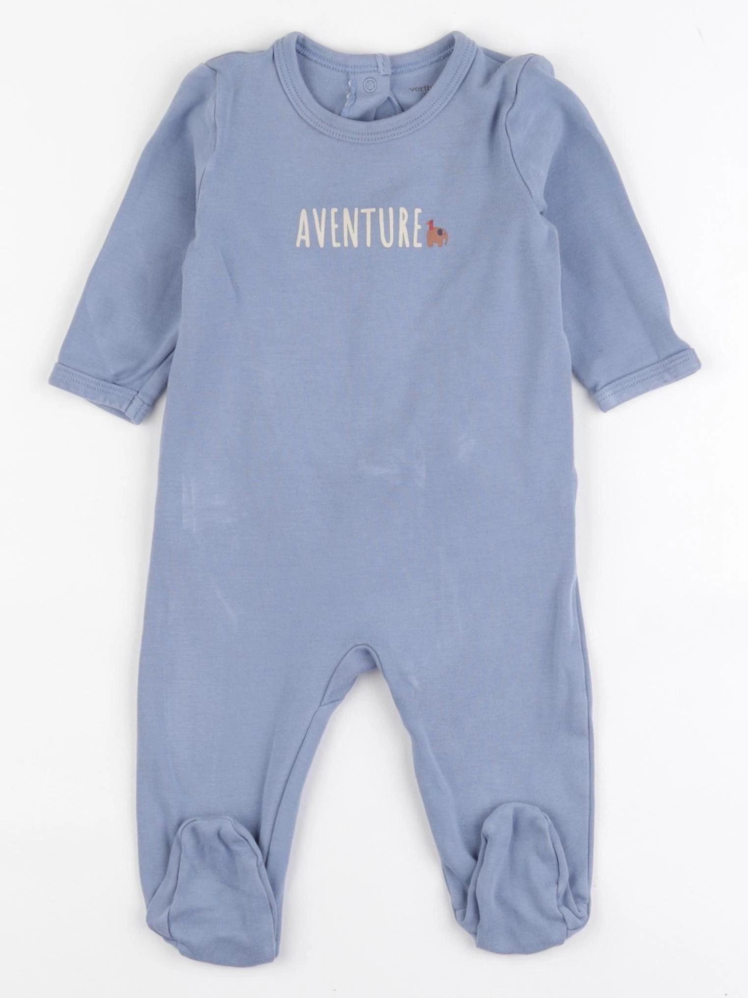 Vertbaudet - pyjama coton bleu - 9 mois