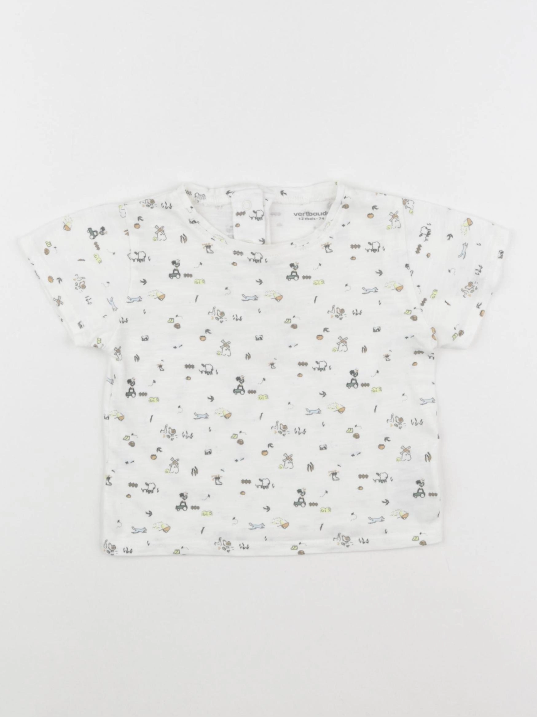 Vertbaudet - tee-shirt blanc - 12 mois