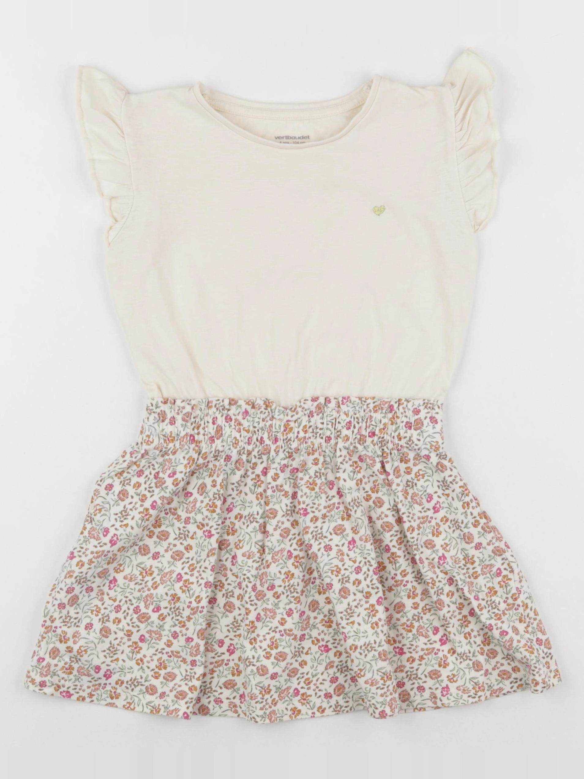 Vertbaudet - robe beige - 4 ans