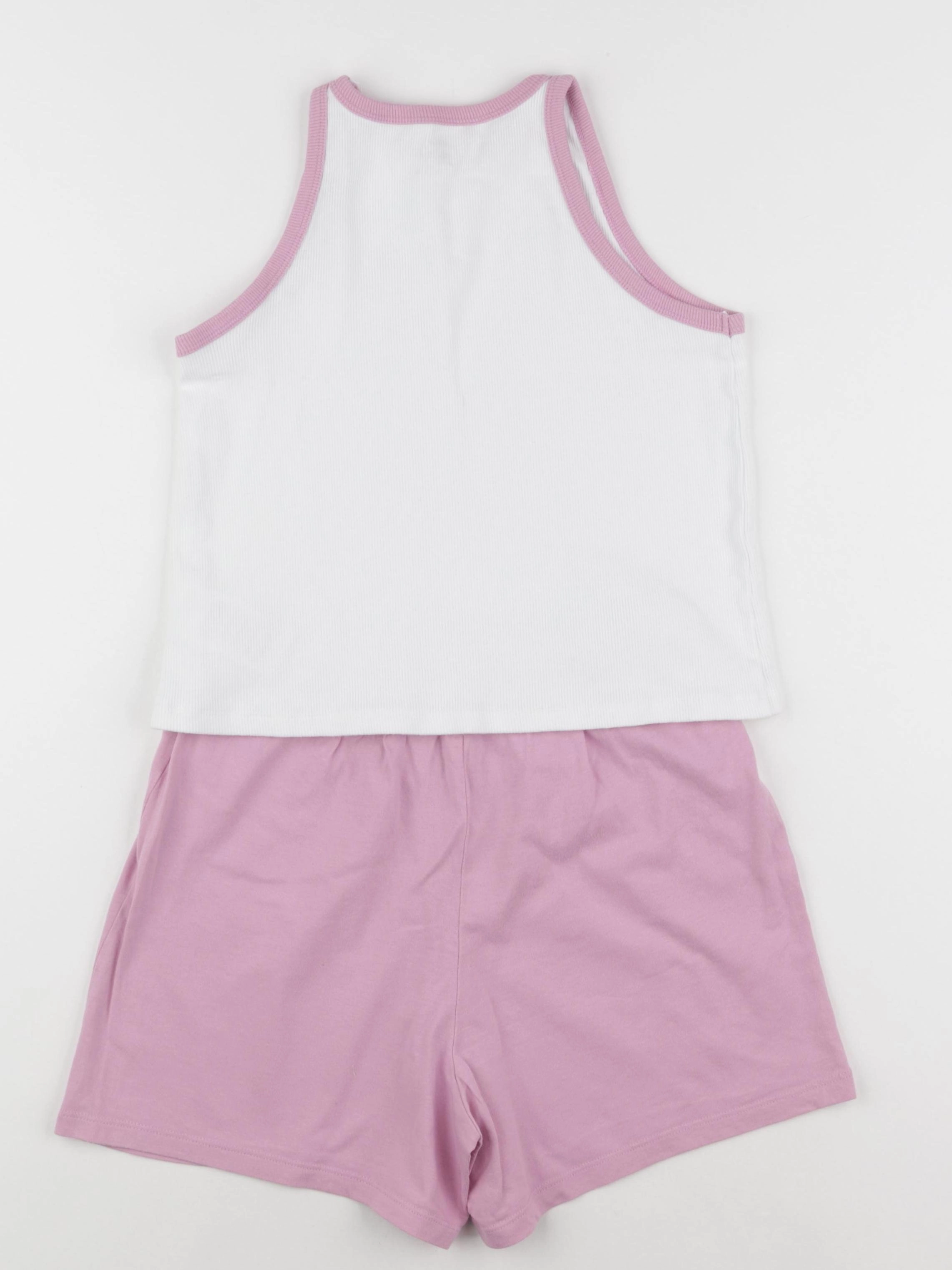 Vertbaudet - pyjama coton violet, blanc - 12 ans