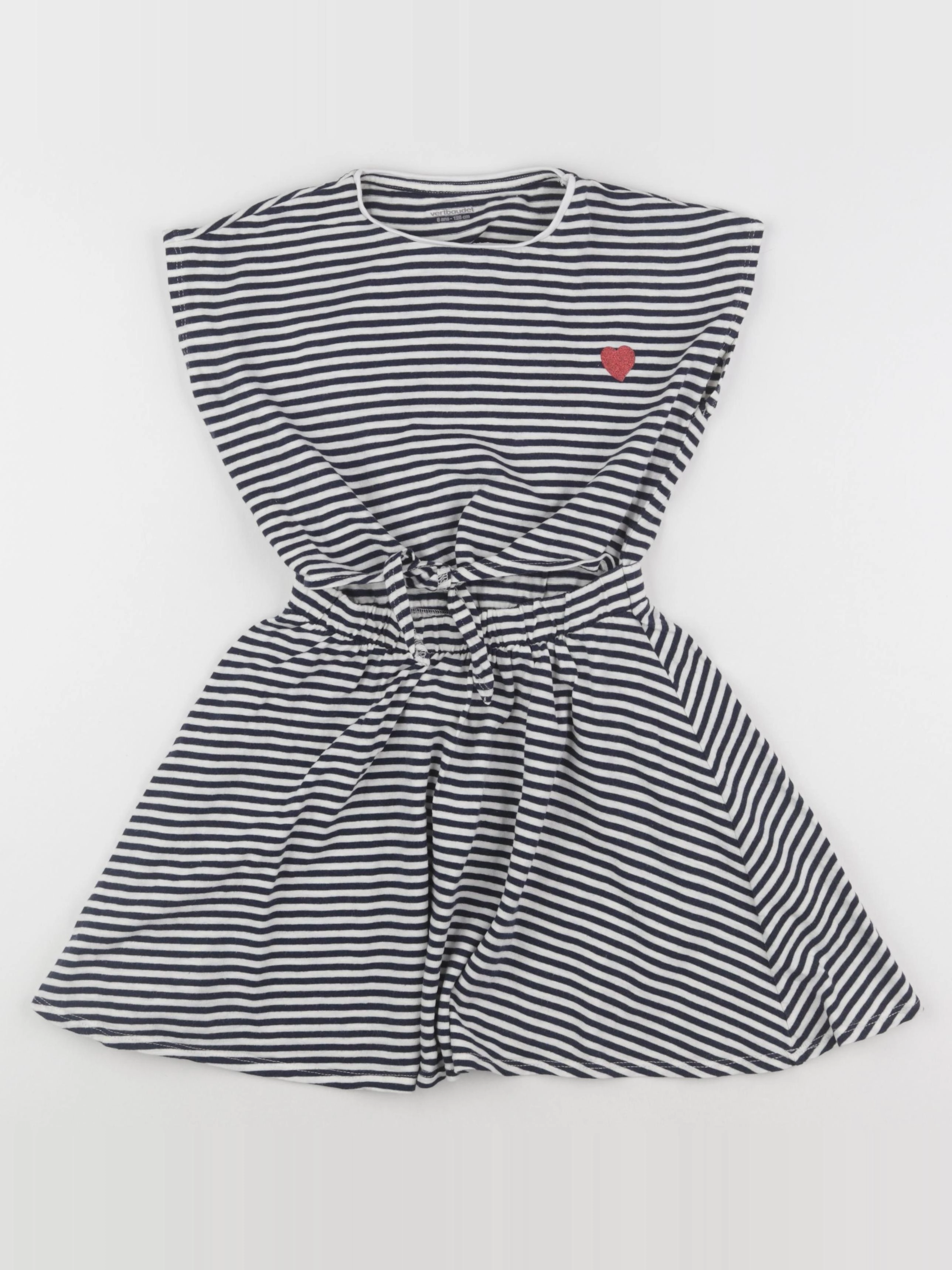 Vertbaudet - robe blanc, bleu - 8 ans