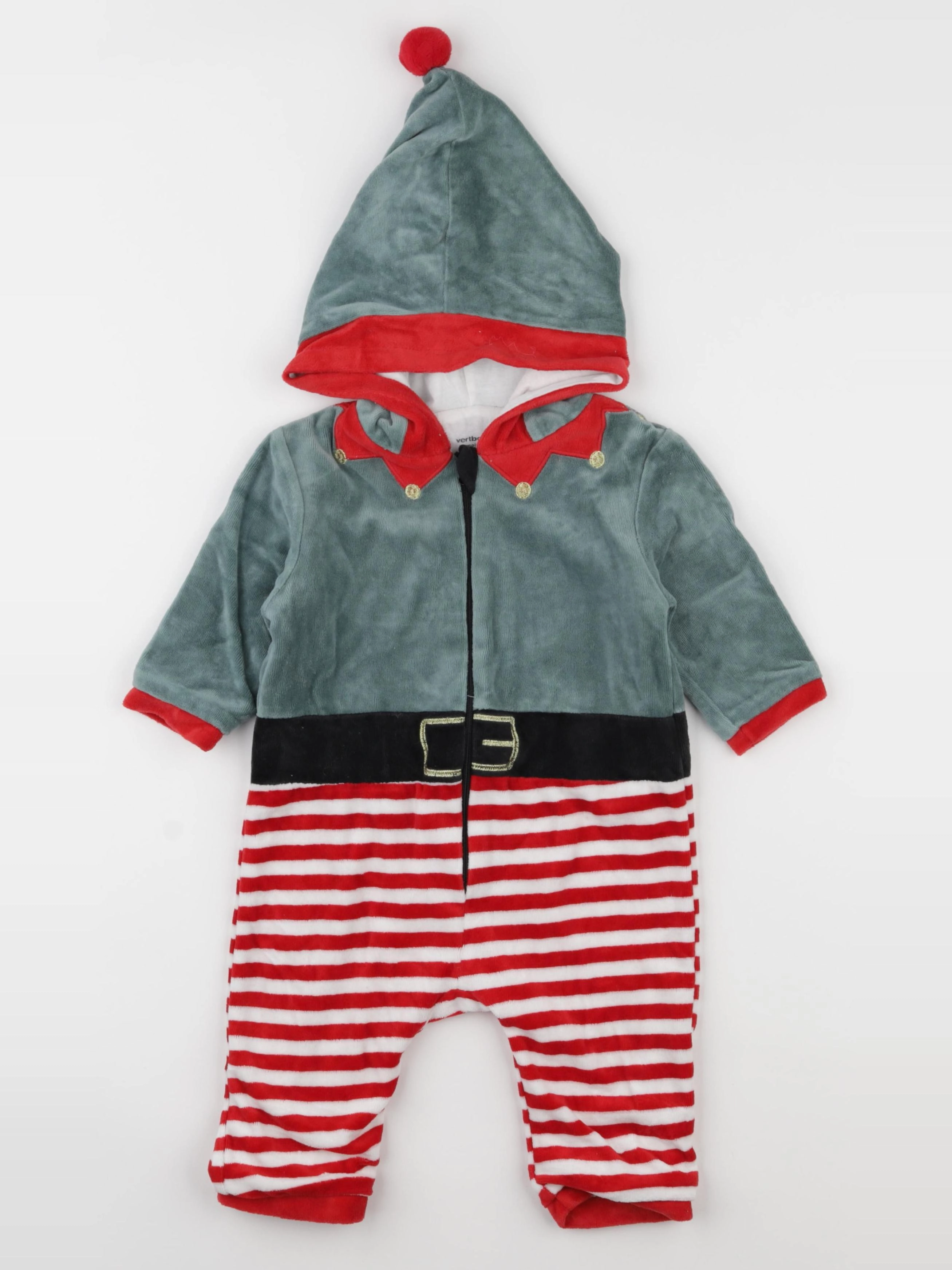 Vertbaudet - pyjama velours multicolore - 12 mois