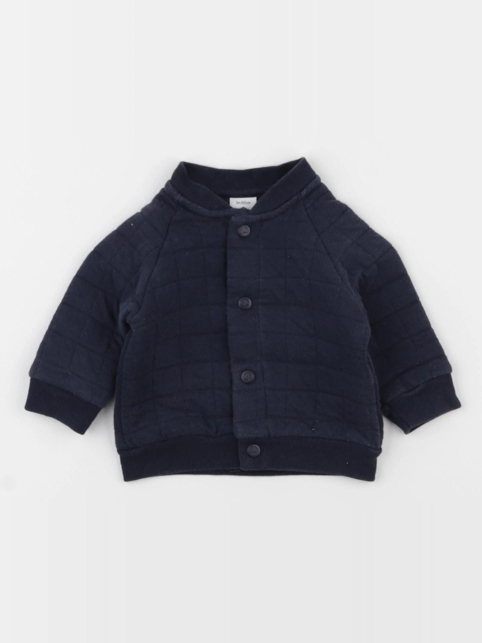 Petit Bateau - sweat bleu - 3 mois
