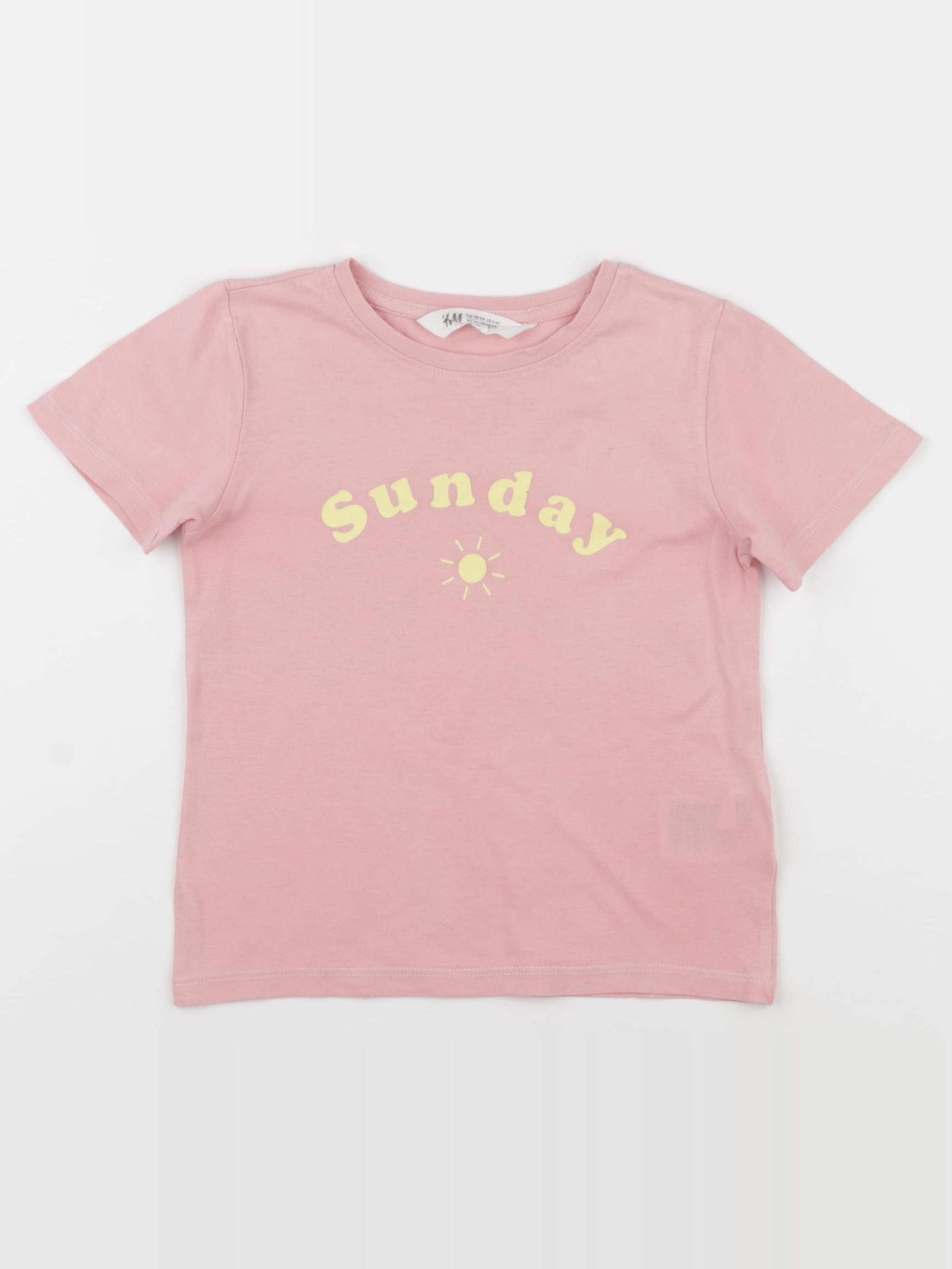 H&M - tee-shirt rose - 2/4 ans