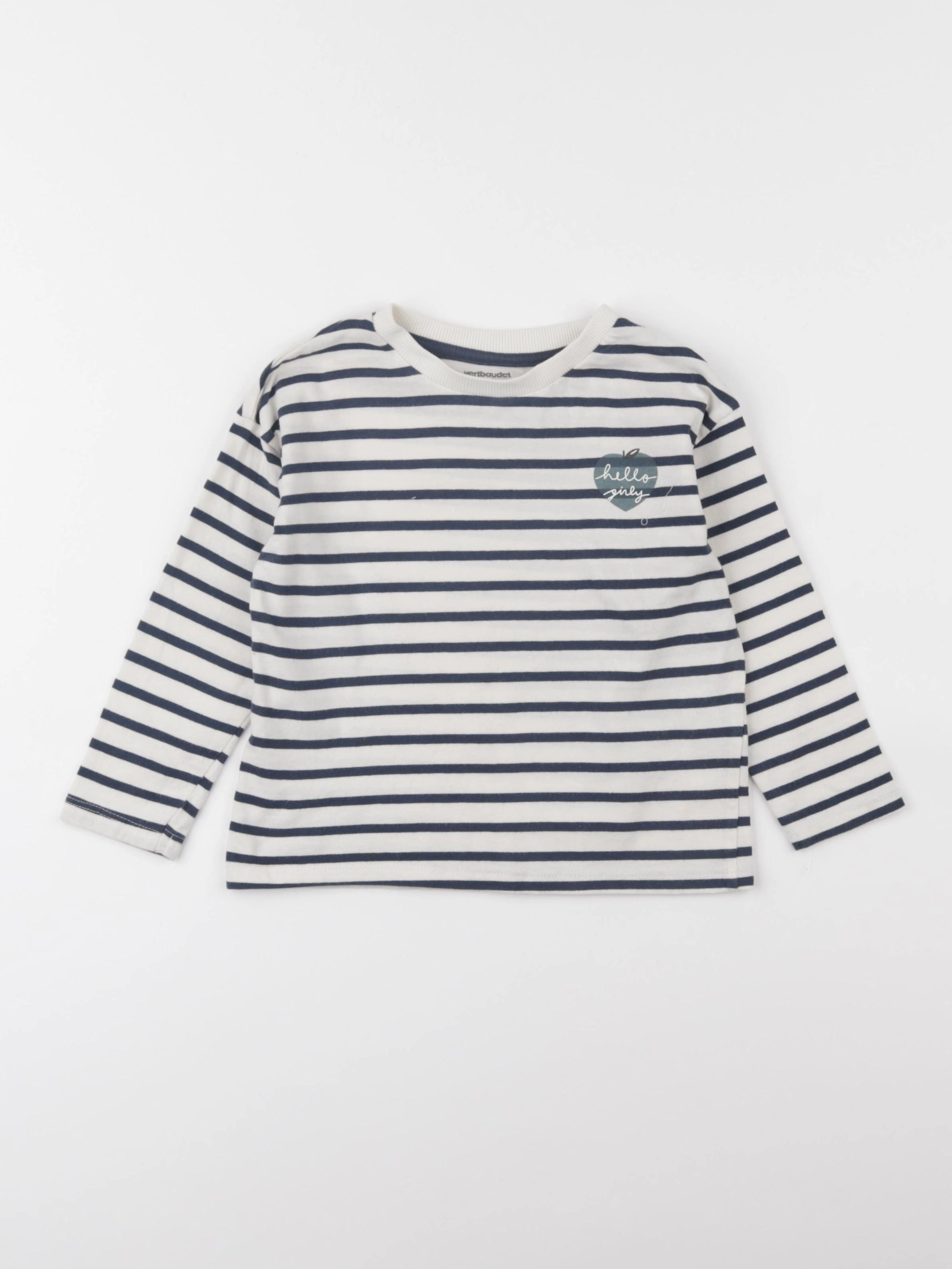 Vertbaudet - tee-shirt beige, bleu - 4 ans