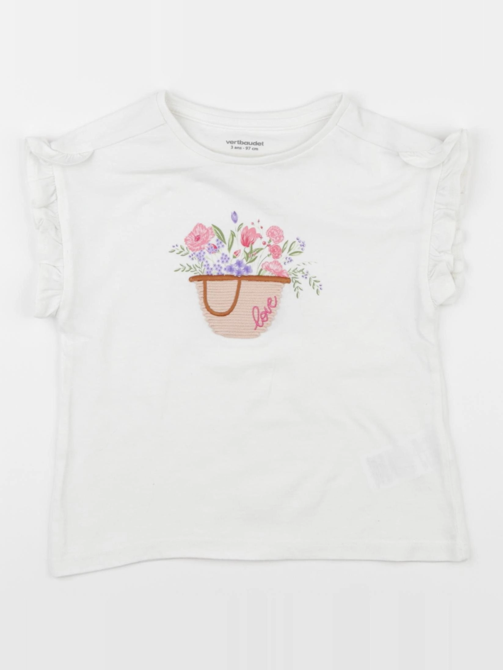 Vertbaudet - tee-shirt blanc - 3 ans