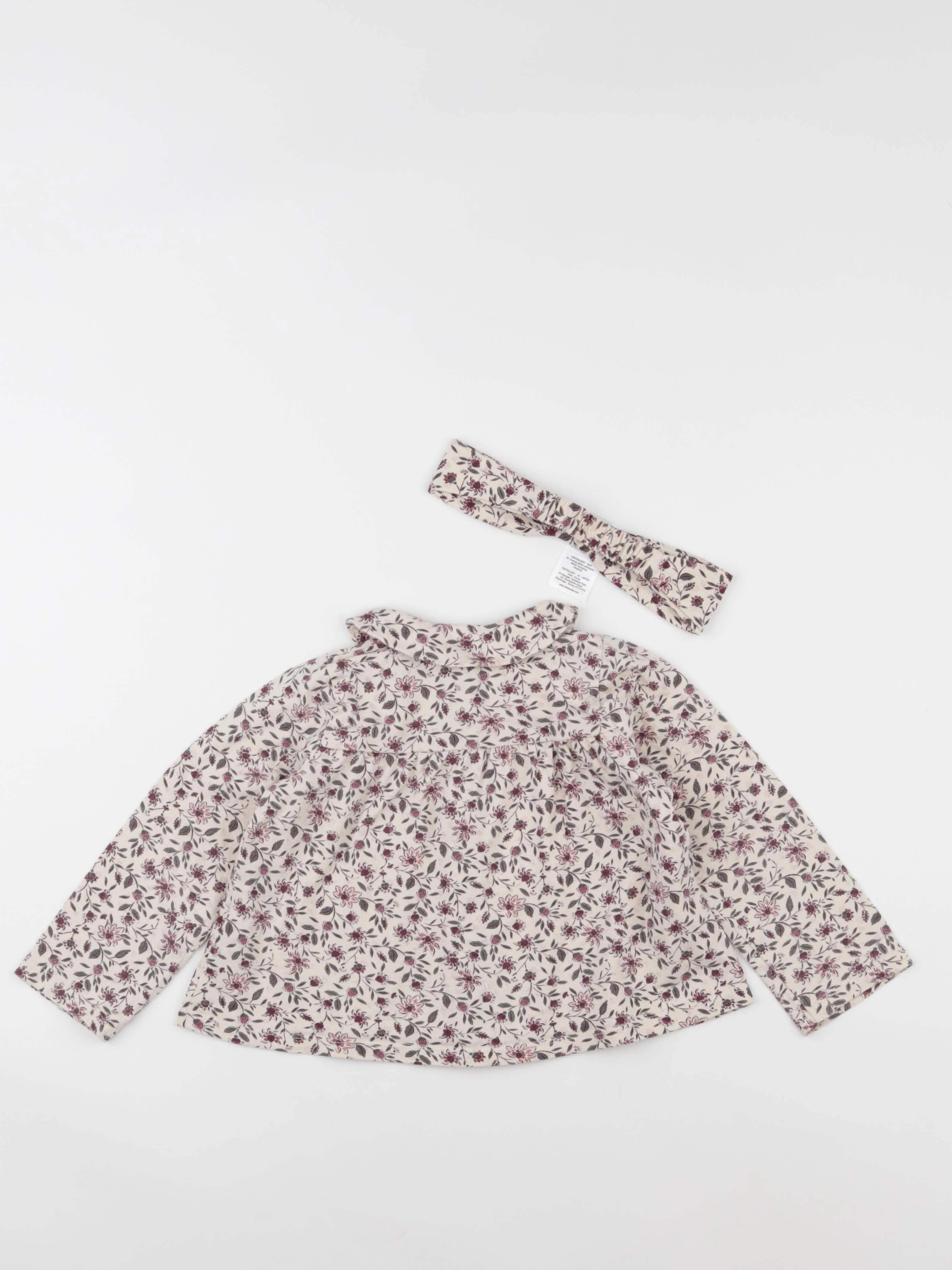 Vertbaudet - tee-shirt beige, violet - 36 mois