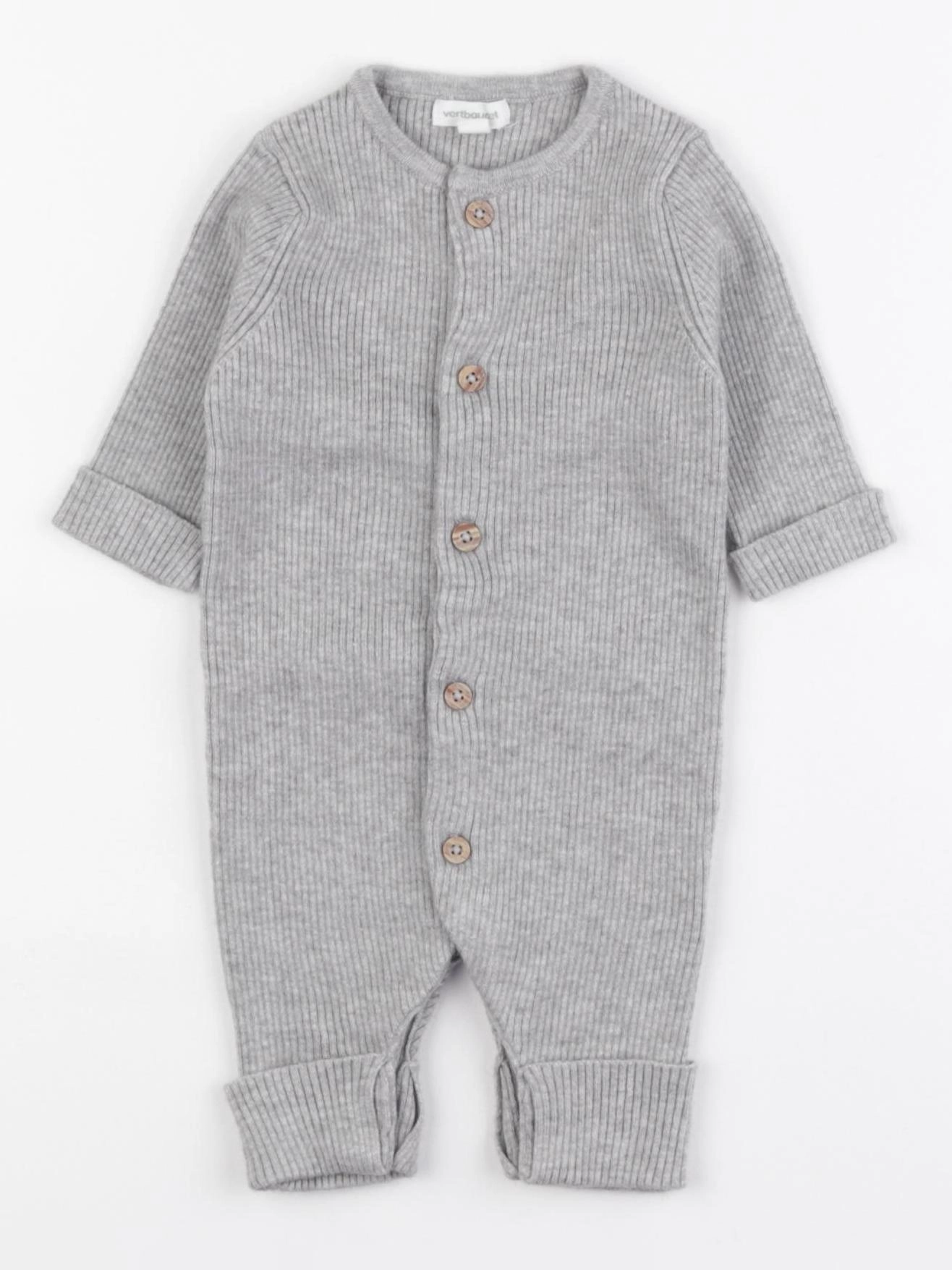 Vertbaudet - combinaison gris - 1 mois