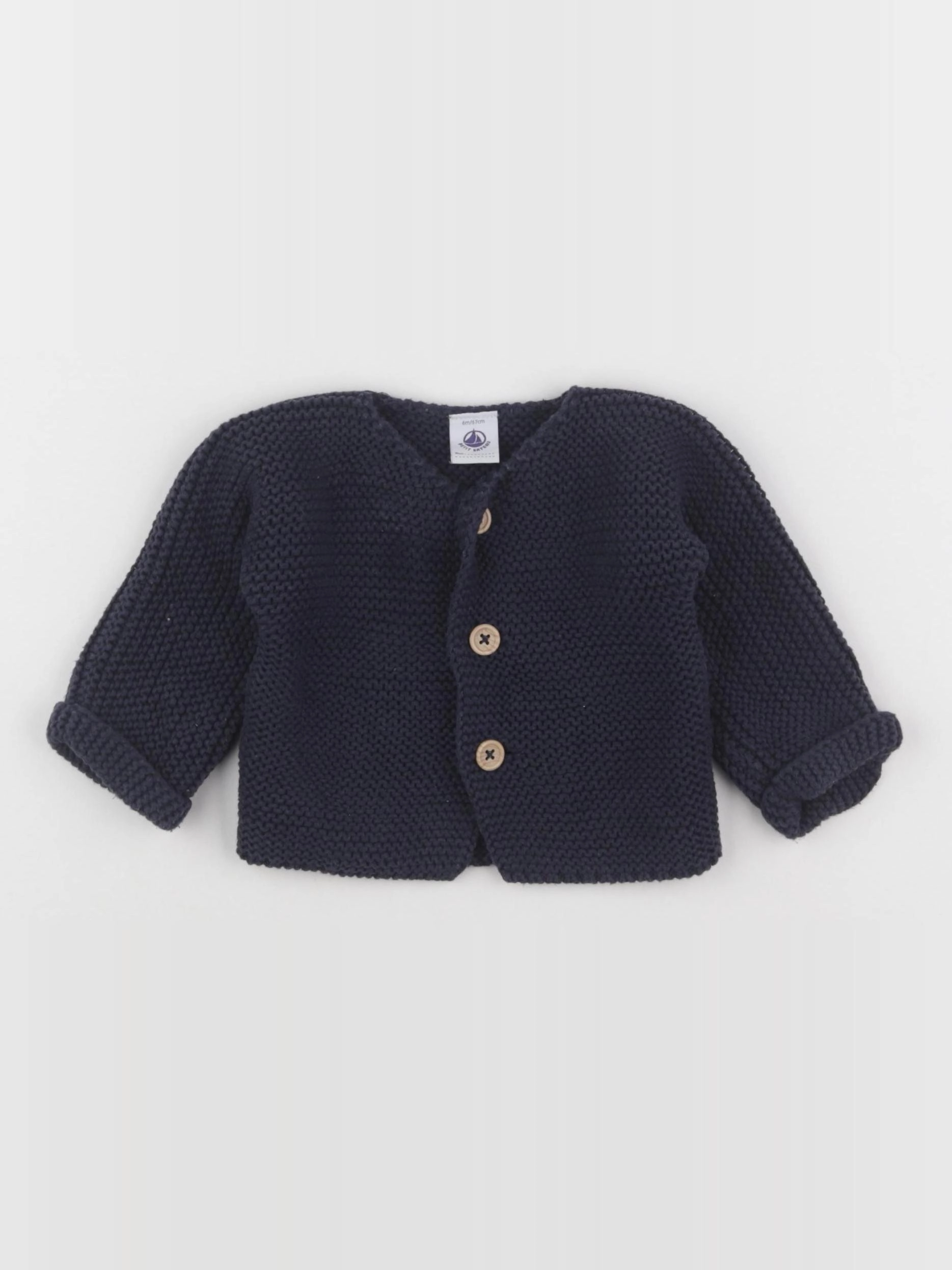 Petit Bateau - gilet bleu - 6 mois