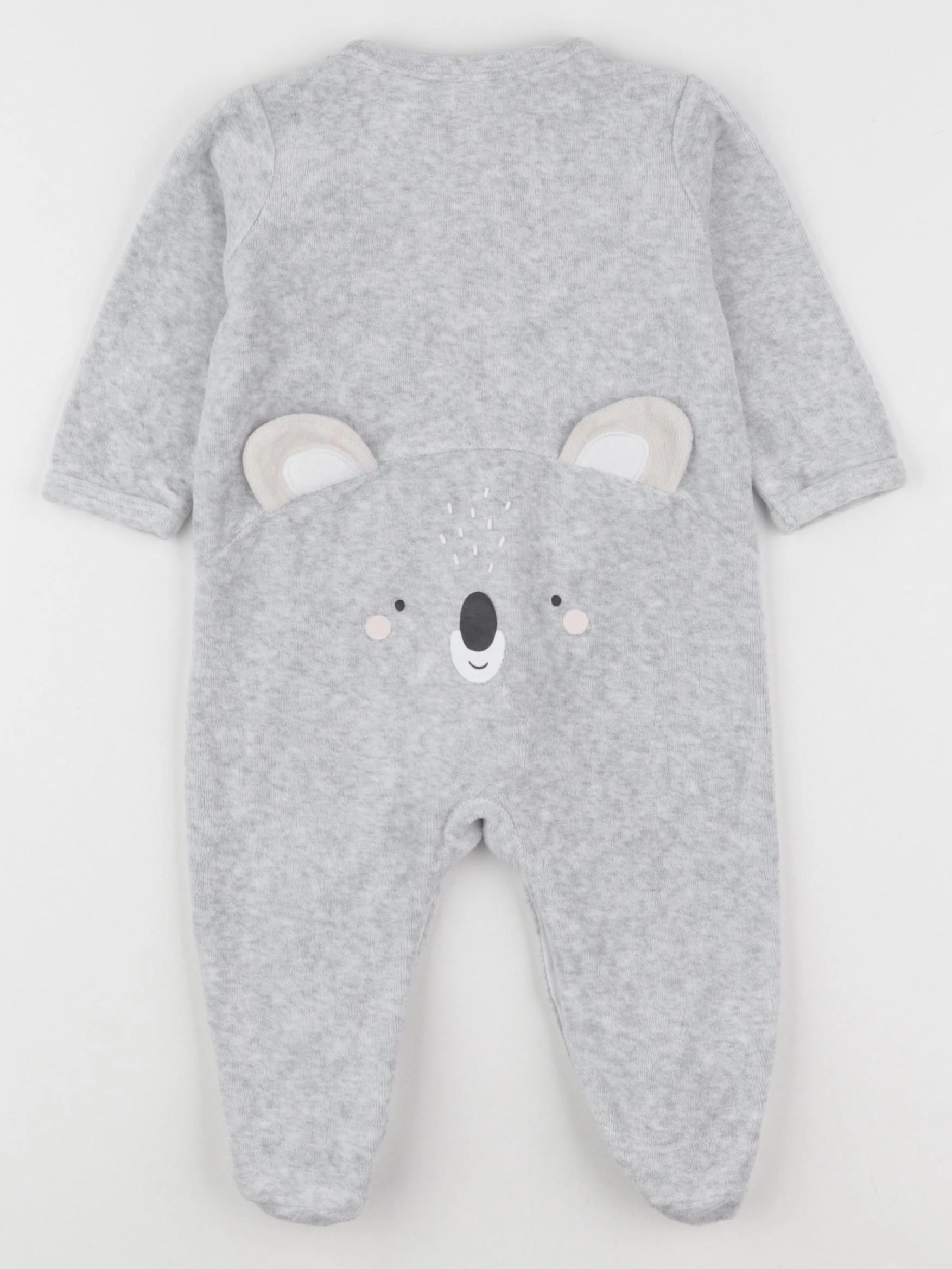 Vertbaudet - pyjama velours gris - 6 mois