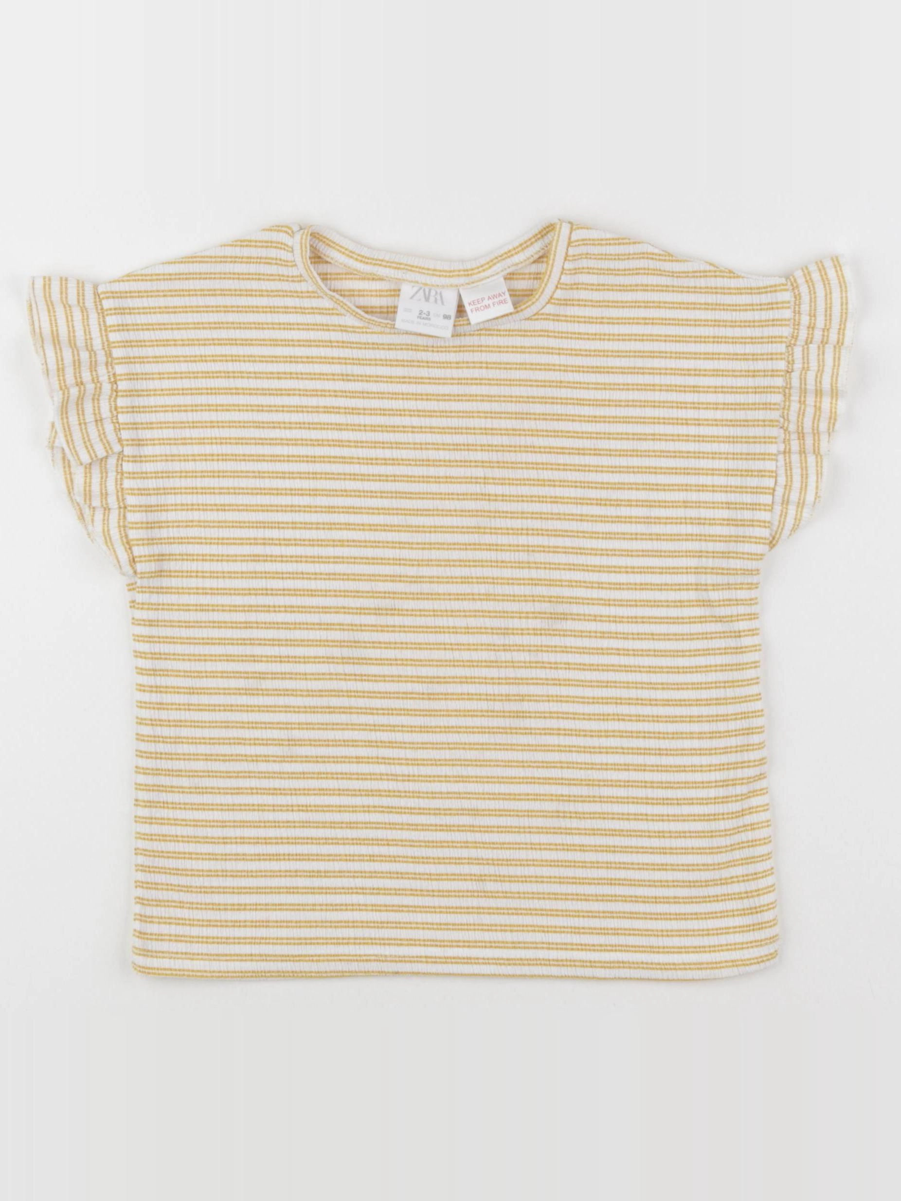 Zara - tee-shirt jaune - 2/3 ans