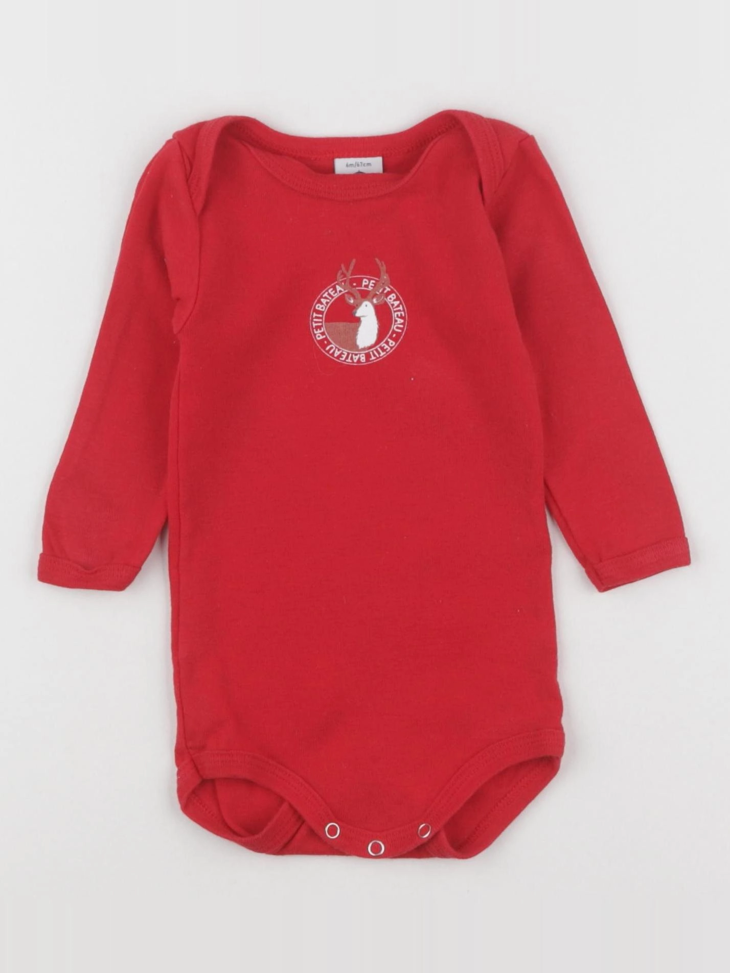 Petit Bateau - body rouge - 6 mois