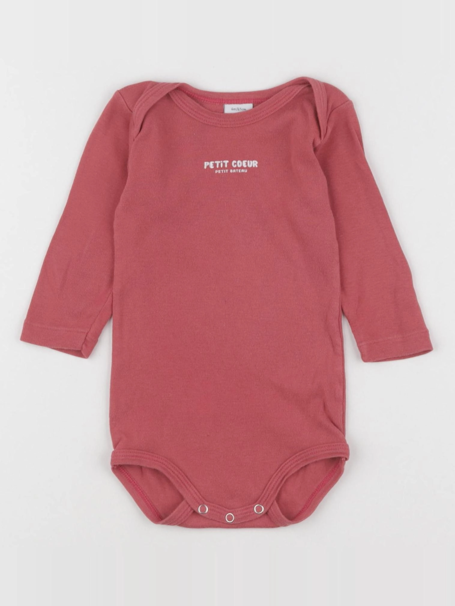 Petit Bateau - body rose - 6 mois