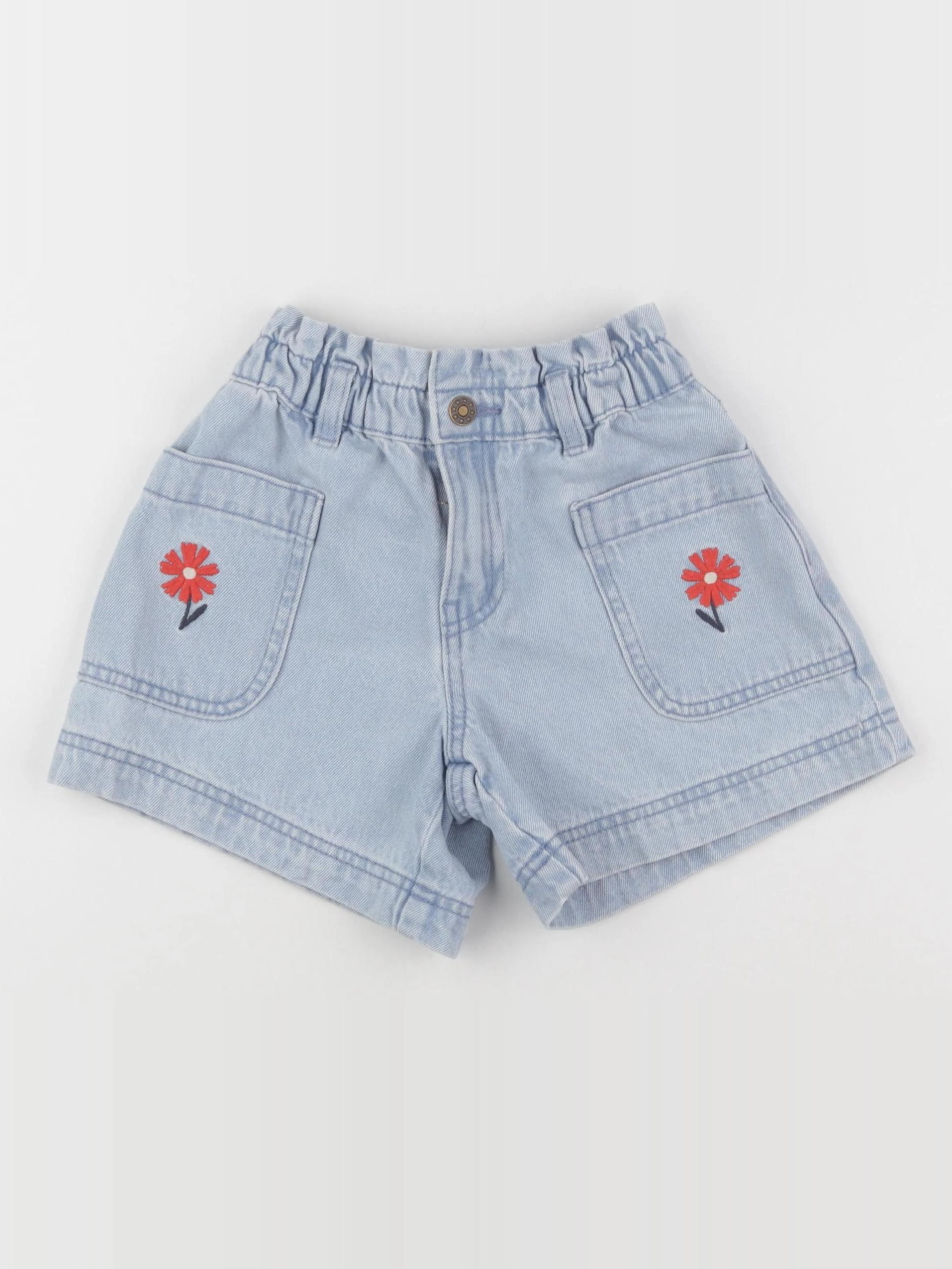 Monoprix - short bleu, rouge - 3 ans