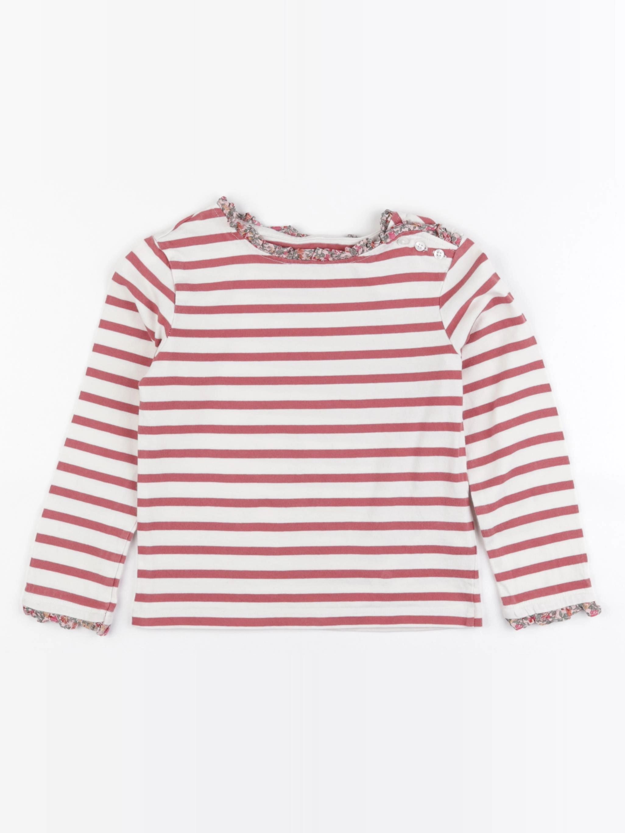 Cyrillus - tee-shirt beige, rouge - 6 ans