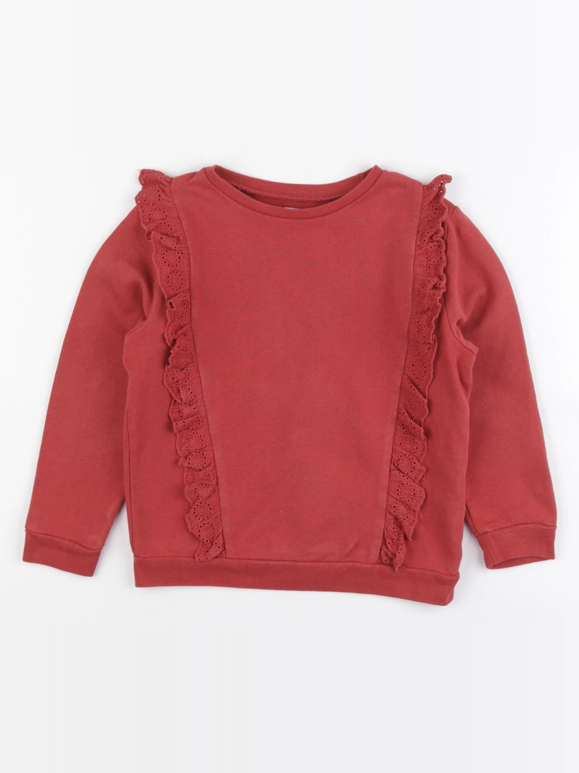 Vertbaudet - sweat rouge - 6 ans