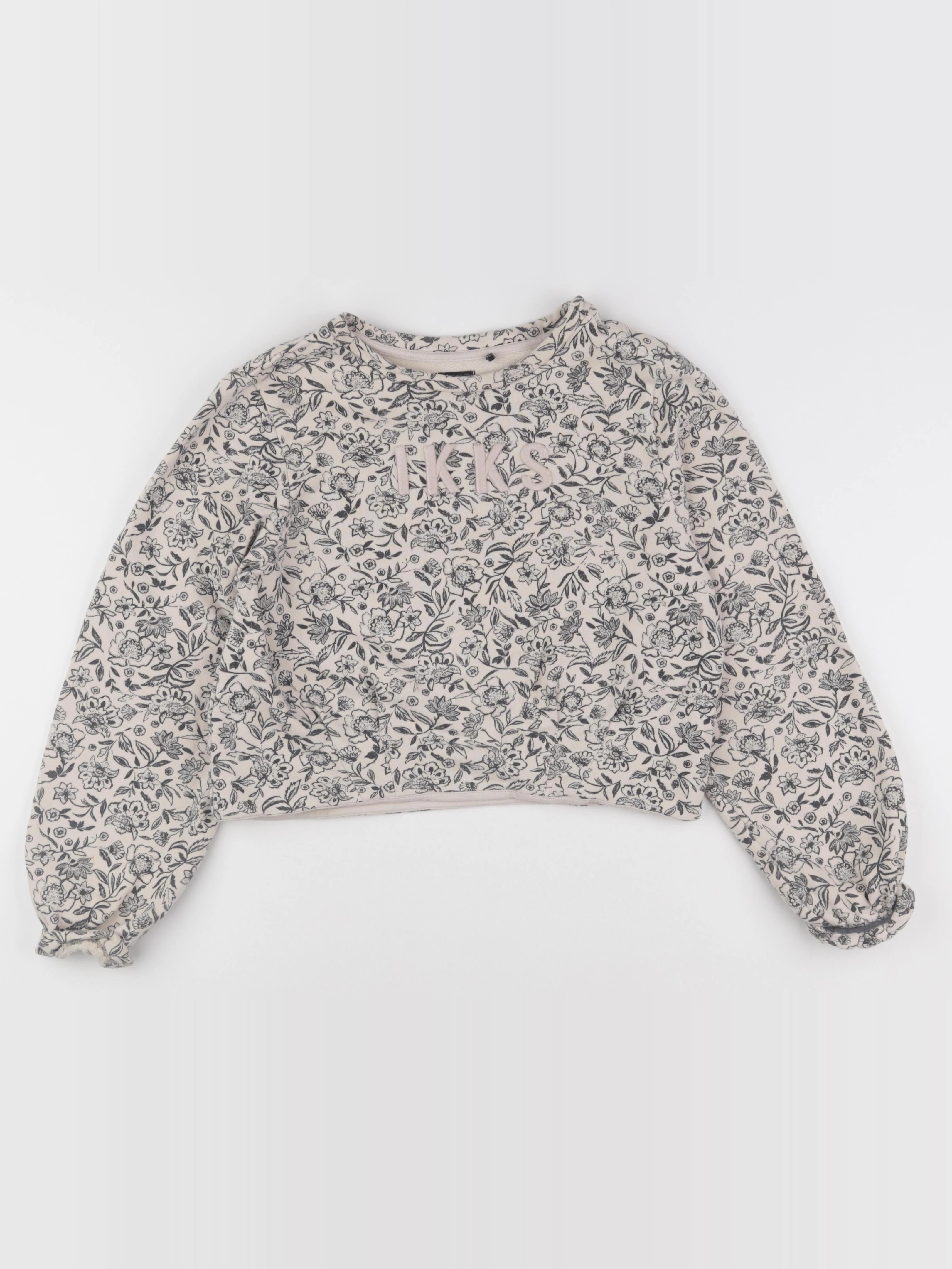 IKKS - sweat gris, rose - 12 ans