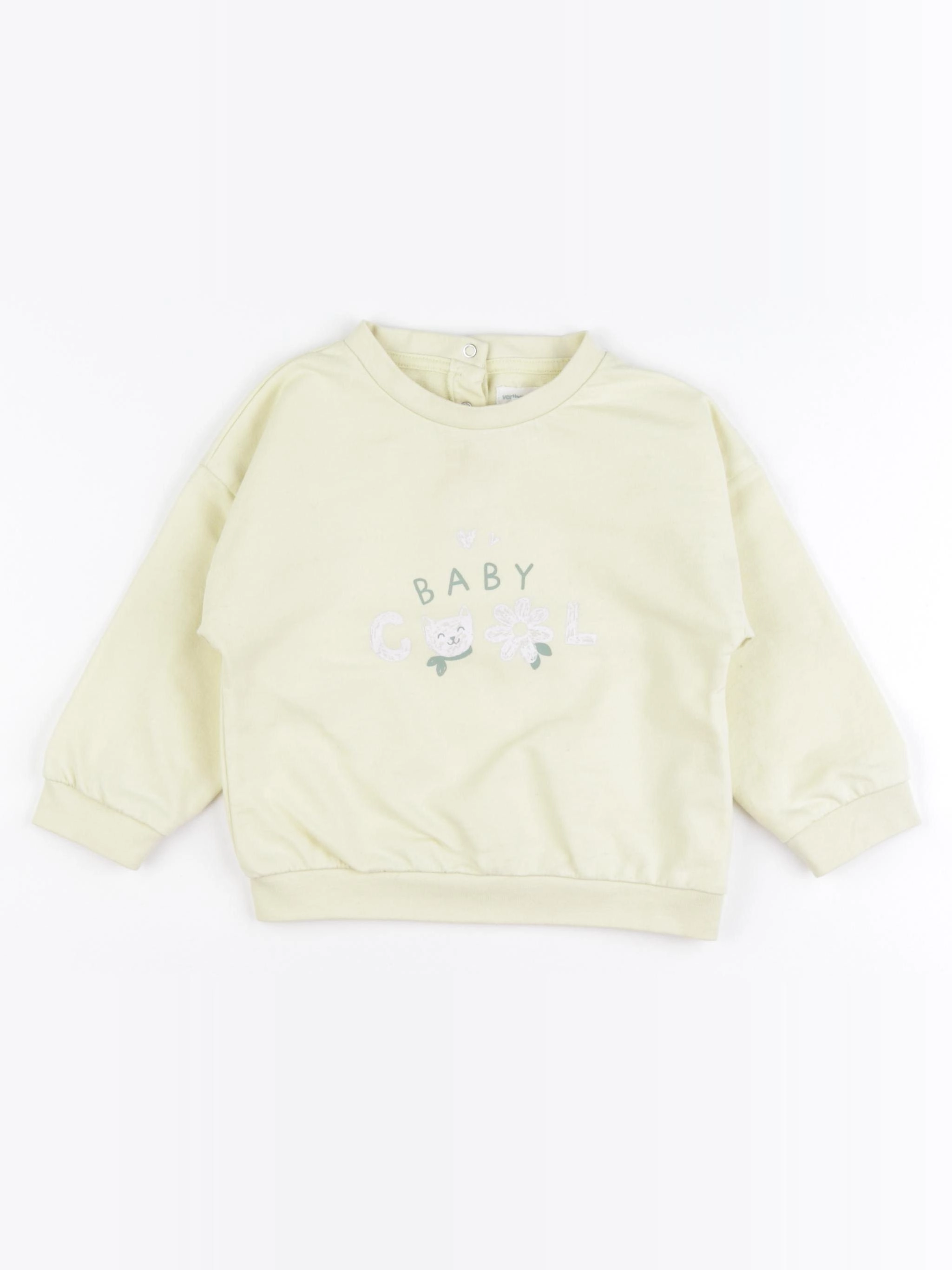 Vertbaudet - sweat jaune - 24 mois