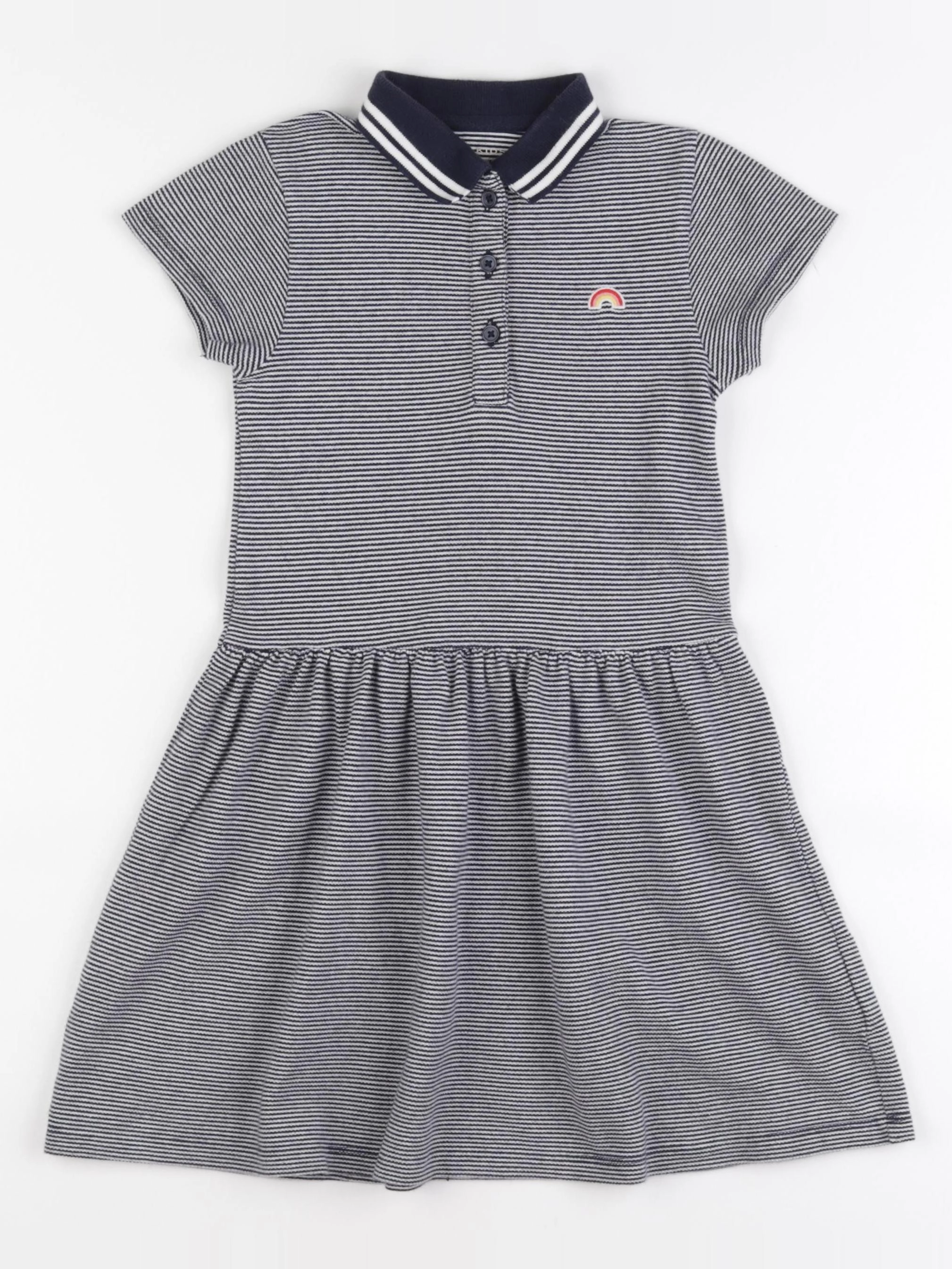 Monoprix - robe bleu, blanc - 6 ans