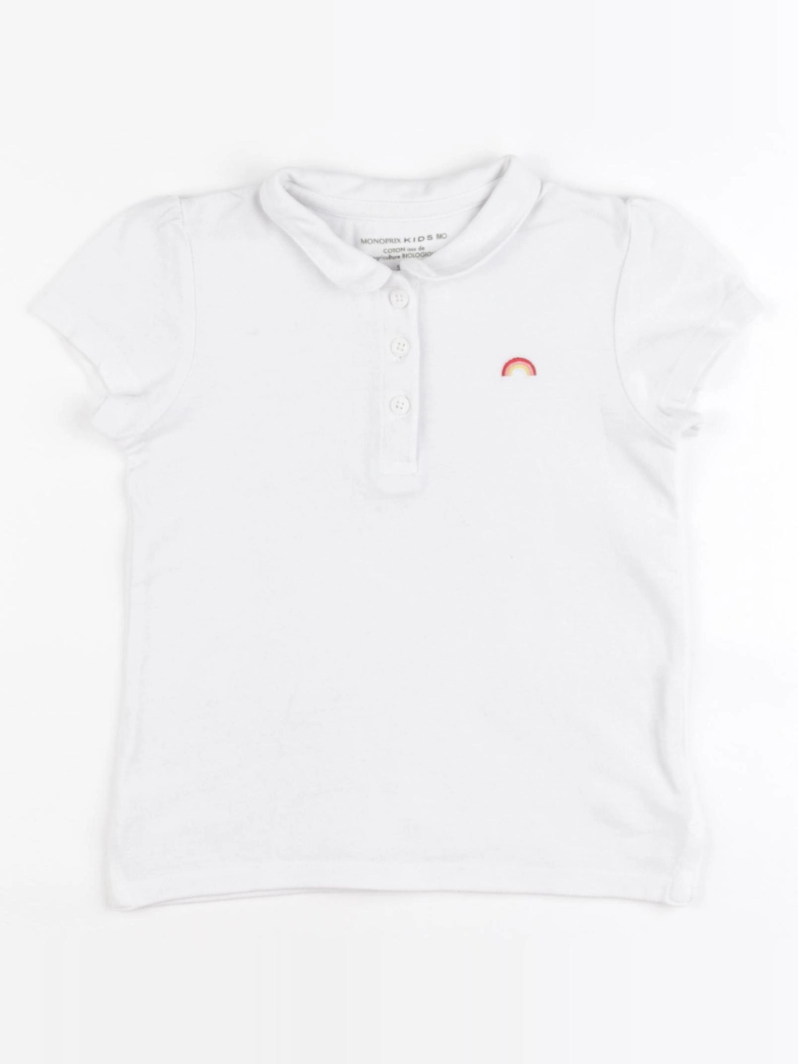 Monoprix - polo blanc - 5 ans