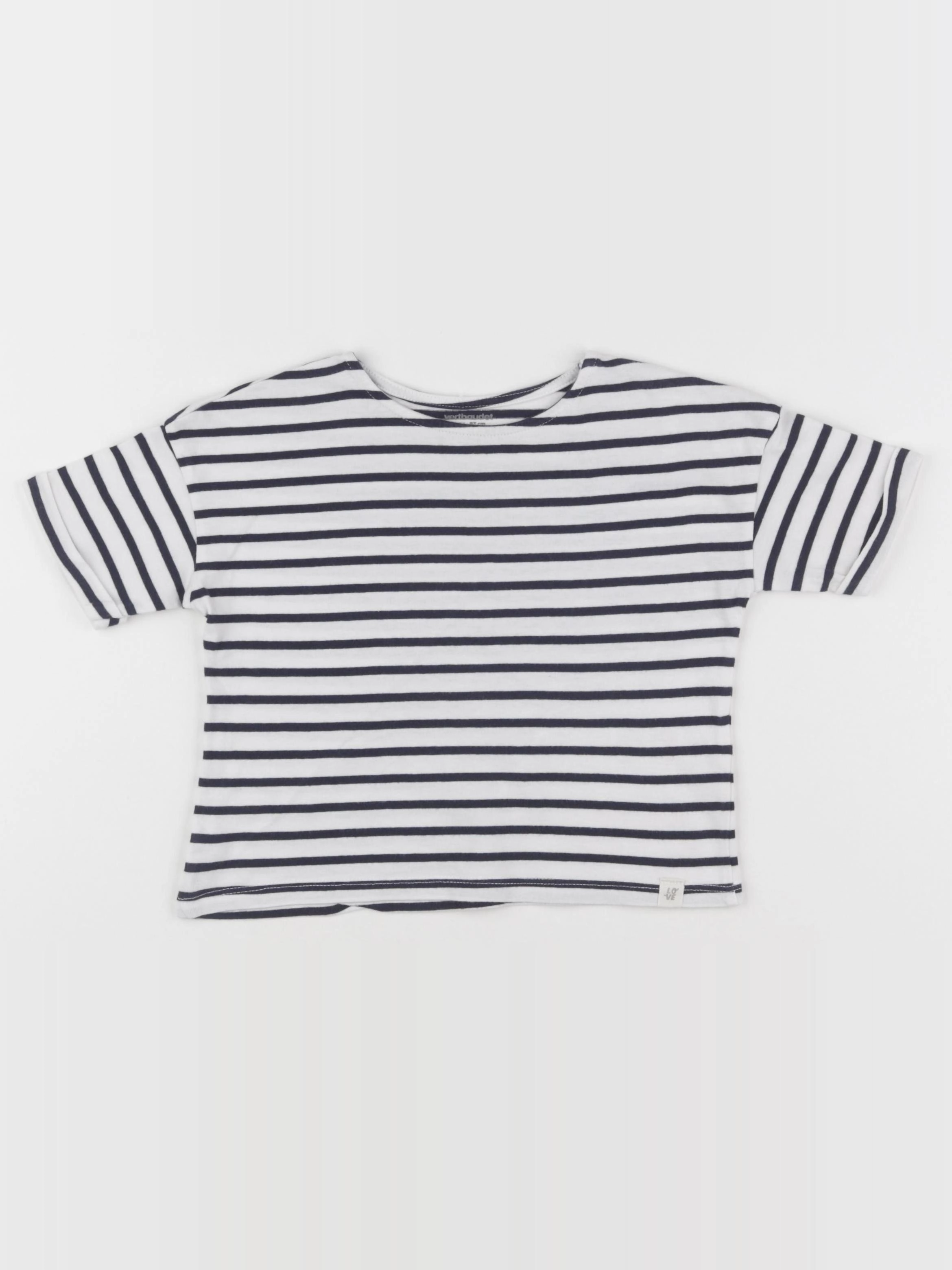 Vertbaudet - tee-shirt bleu, blanc - 3 ans