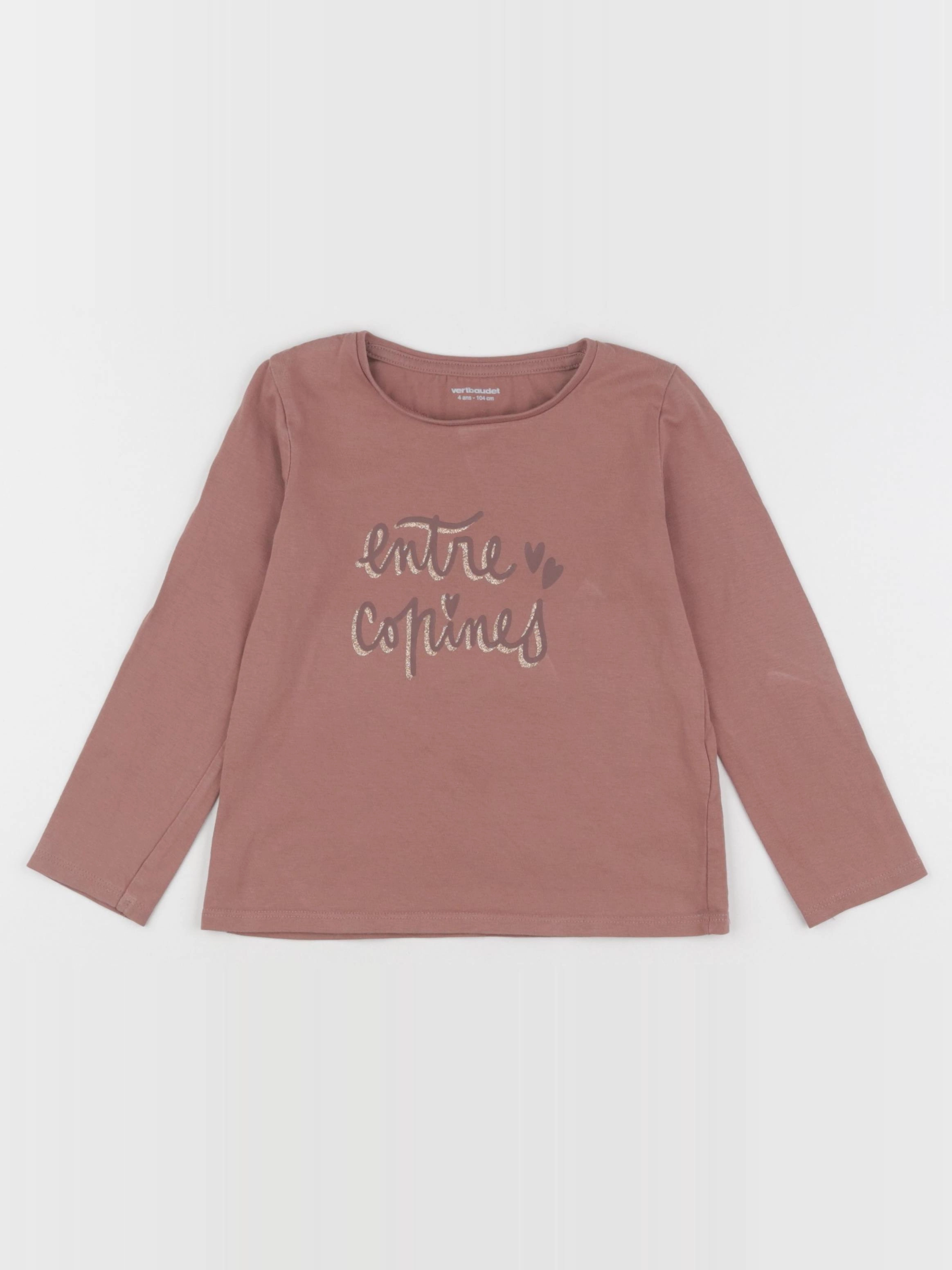 Vertbaudet - tee-shirt marron - 4 ans