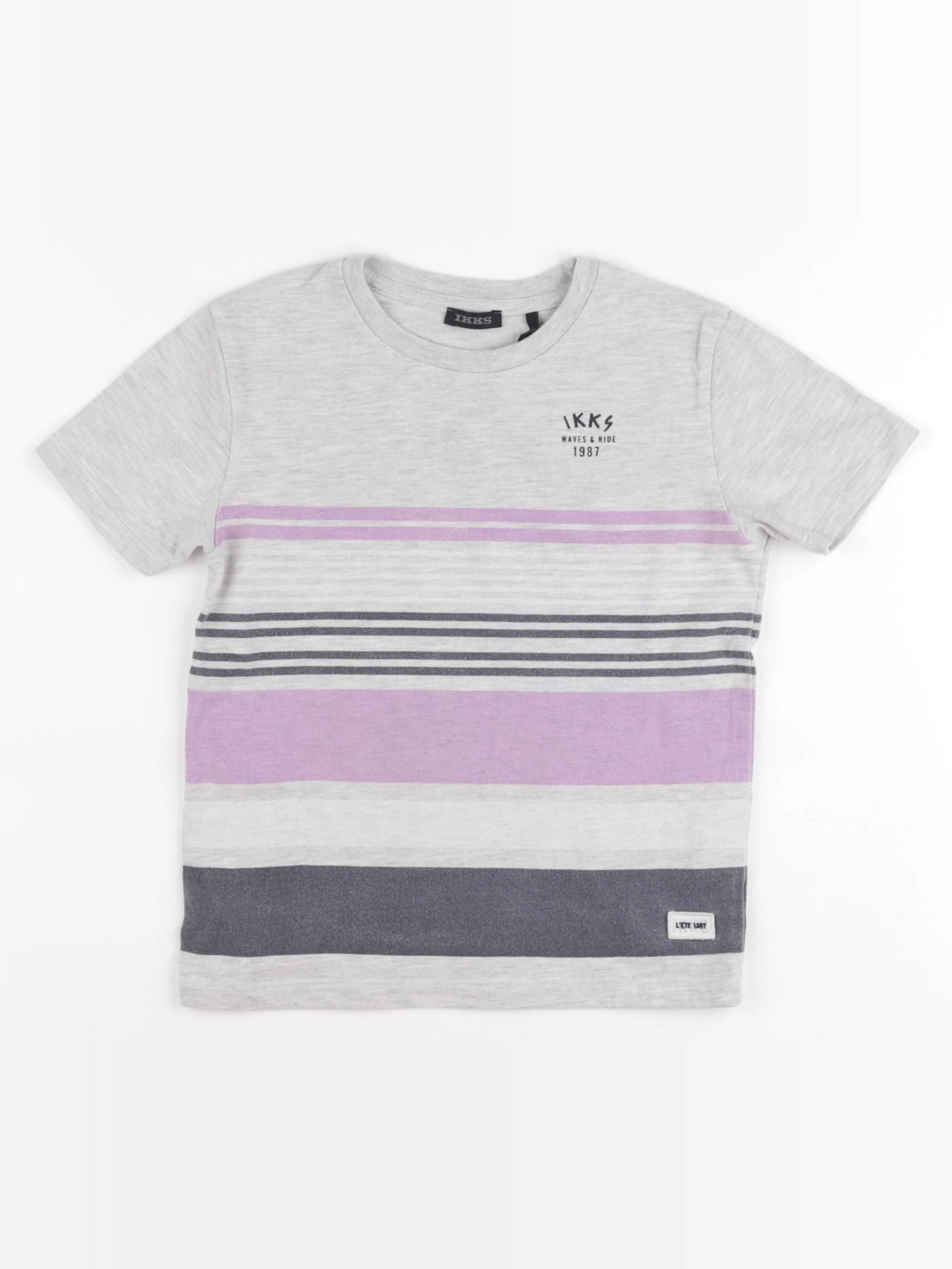 IKKS - tee-shirt gris, violet - 4 ans