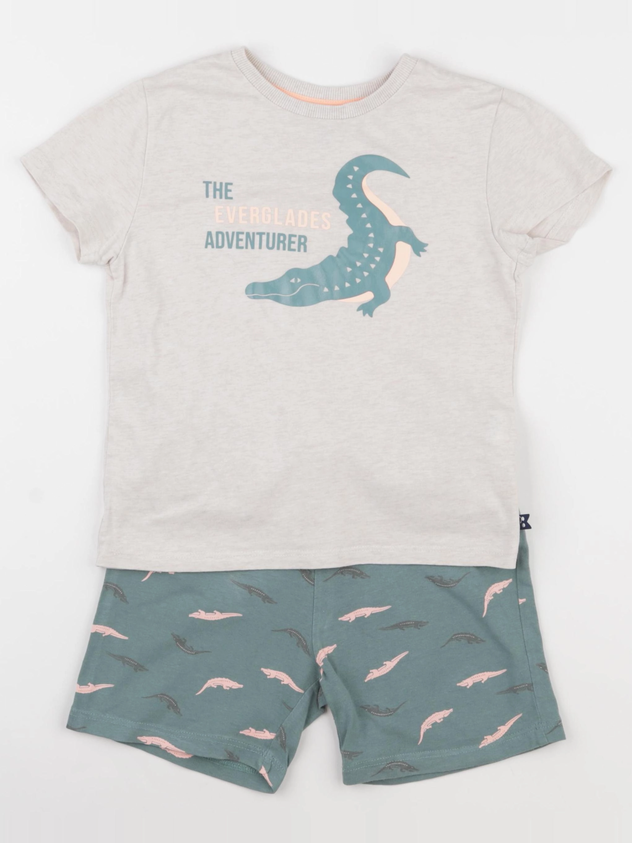 Okaidi - pyjama coton beige, vert - 5 ans