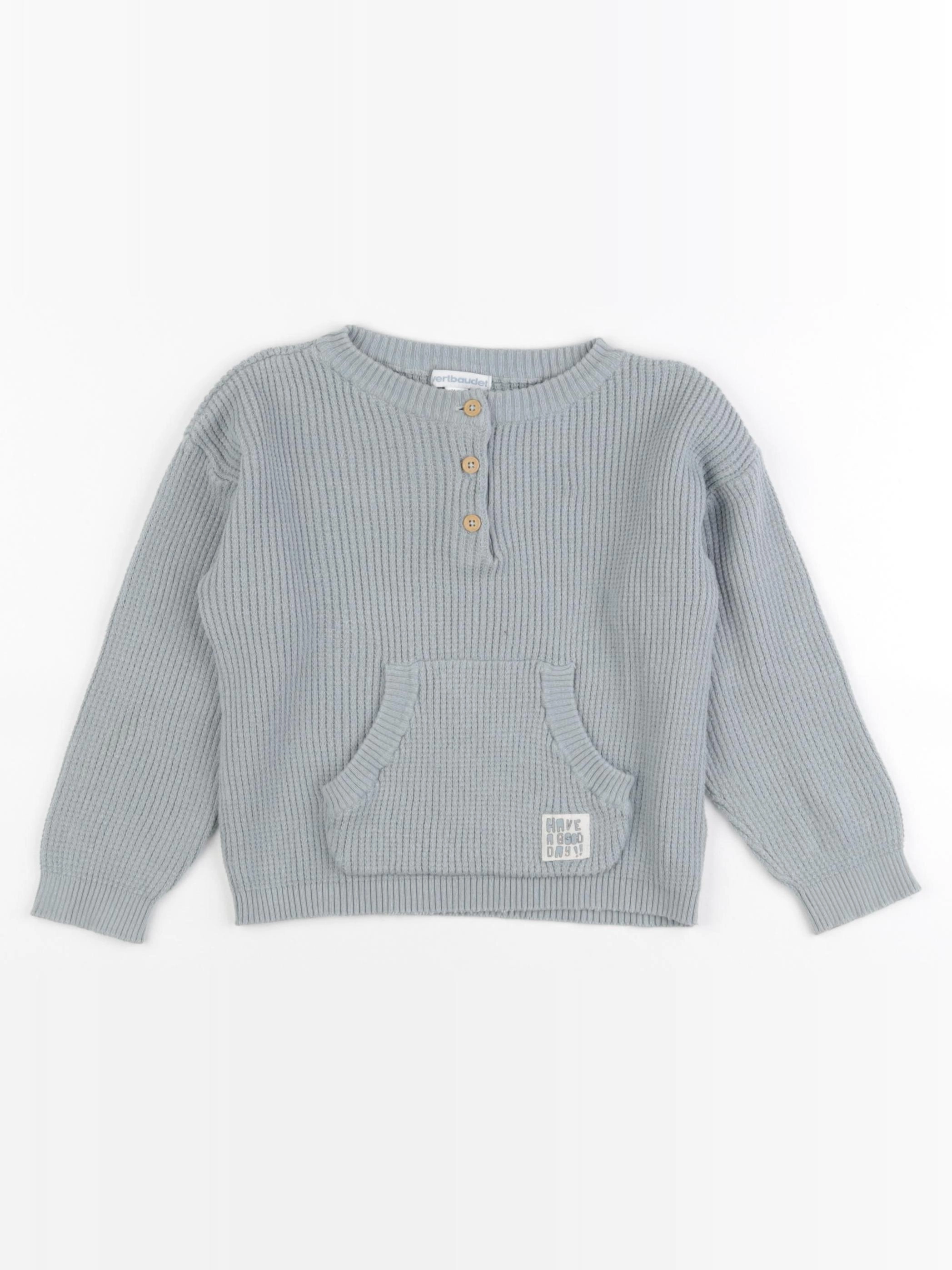 Vertbaudet - sweat vert - 3 ans